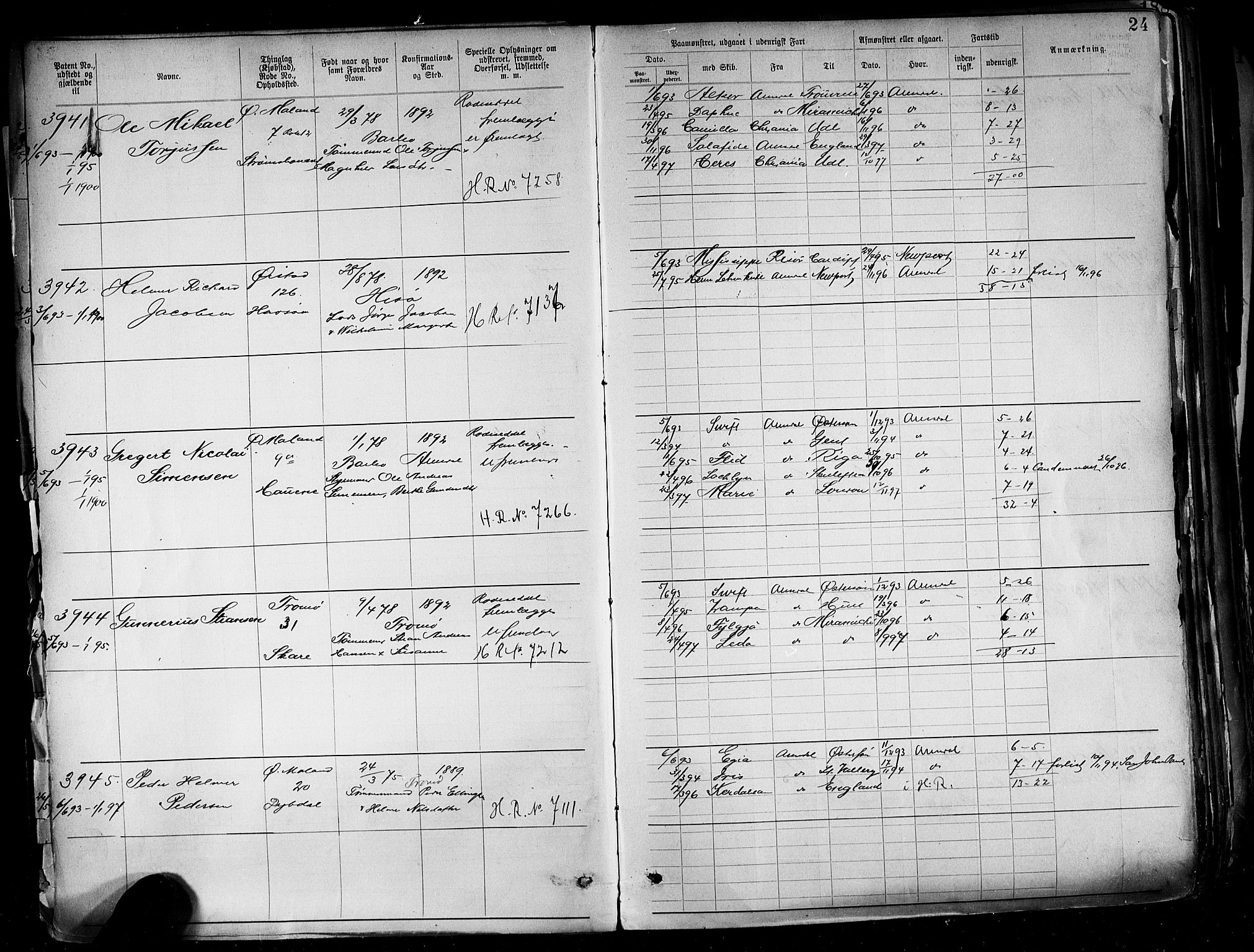 Arendal mønstringskrets, AV/SAK-2031-0012/F/Fa/L0004: Annotasjonsrulle nr 3828-4715 og nr 1-1296, S-4, 1892-1918, p. 27