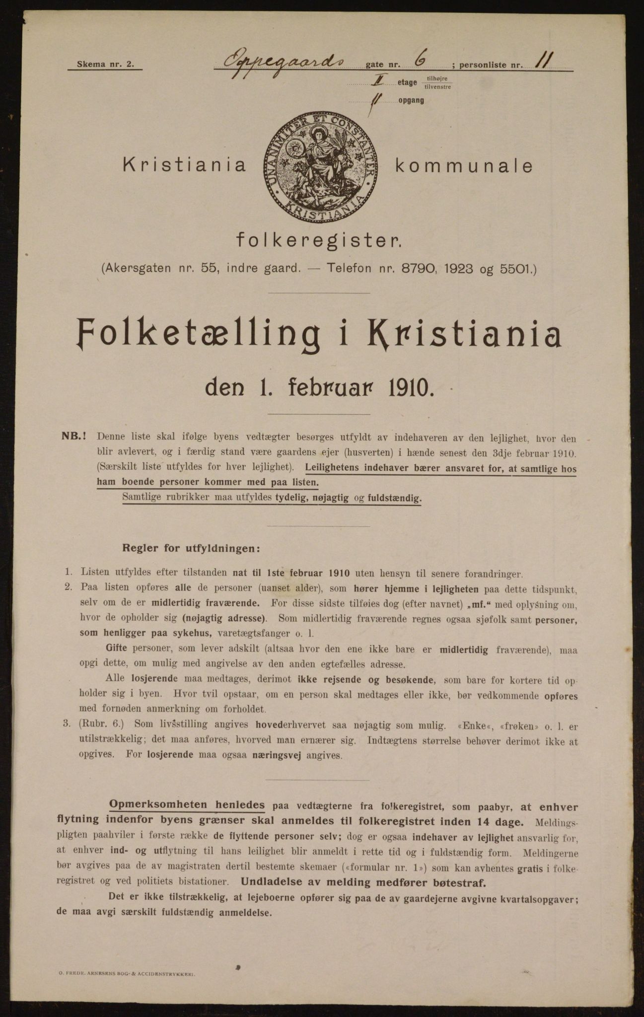 OBA, Municipal Census 1910 for Kristiania, 1910, p. 72953