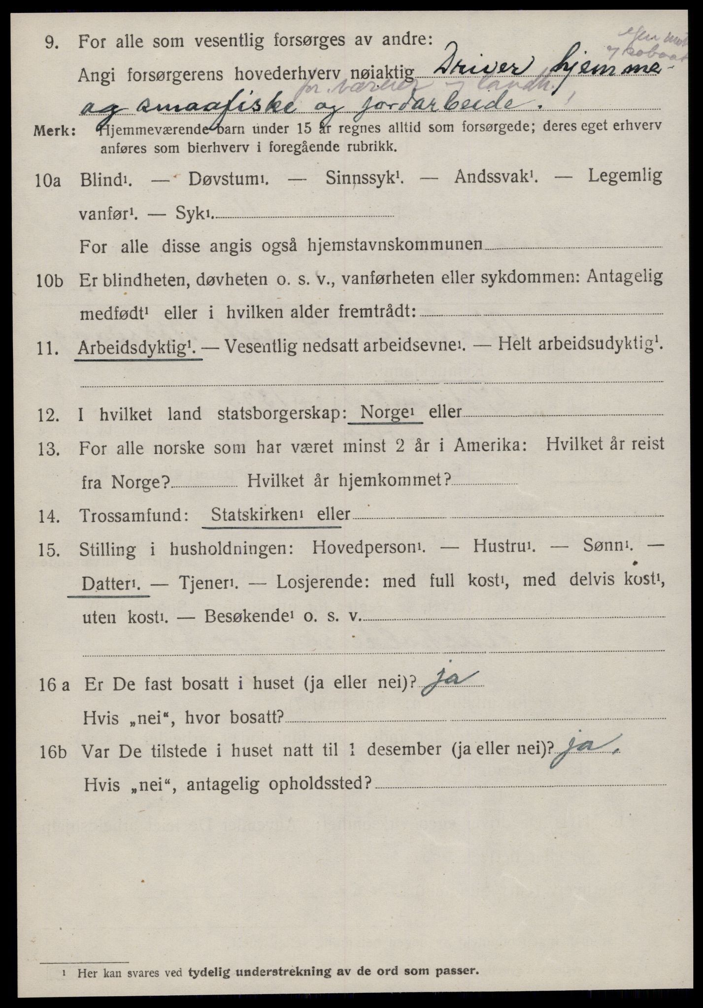 SAT, 1920 census for Brattvær, 1920, p. 655