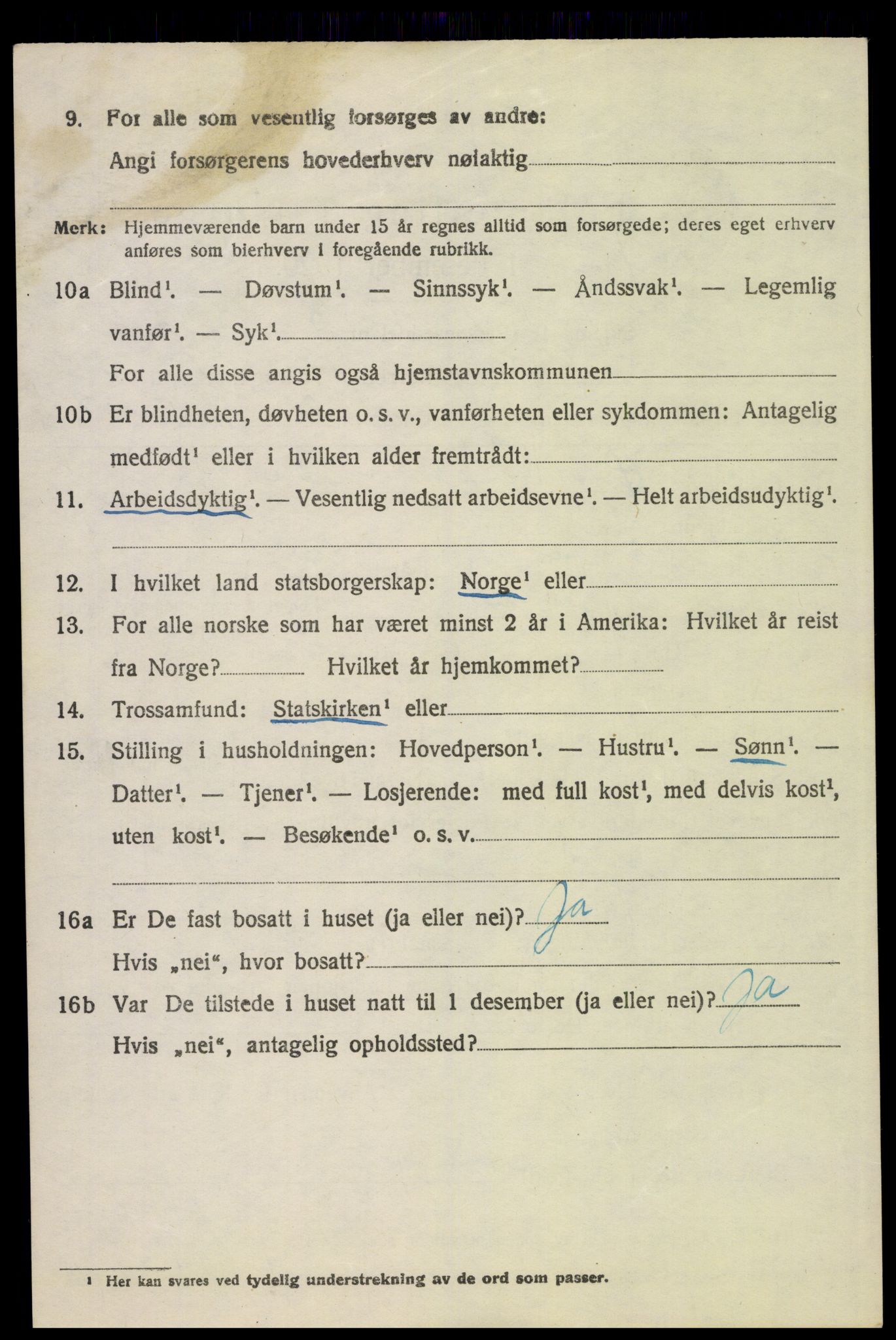 SAH, 1920 census for Alvdal, 1920, p. 5085