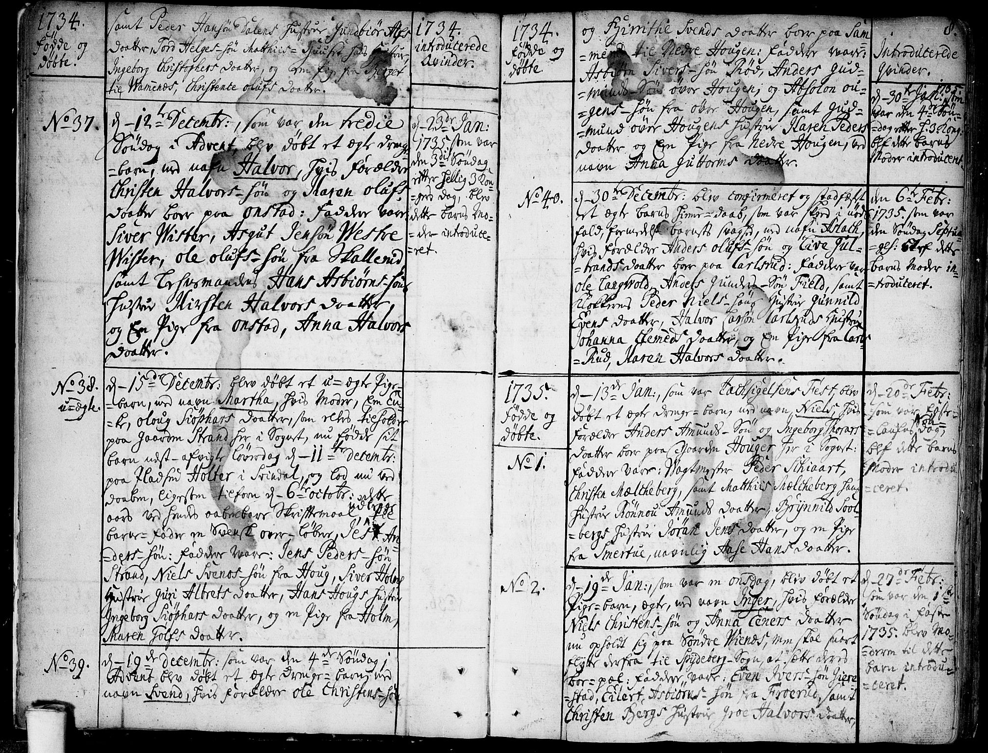 Skiptvet prestekontor Kirkebøker, SAO/A-20009/F/Fa/L0002: Parish register (official) no. 2, 1734-1759, p. 8