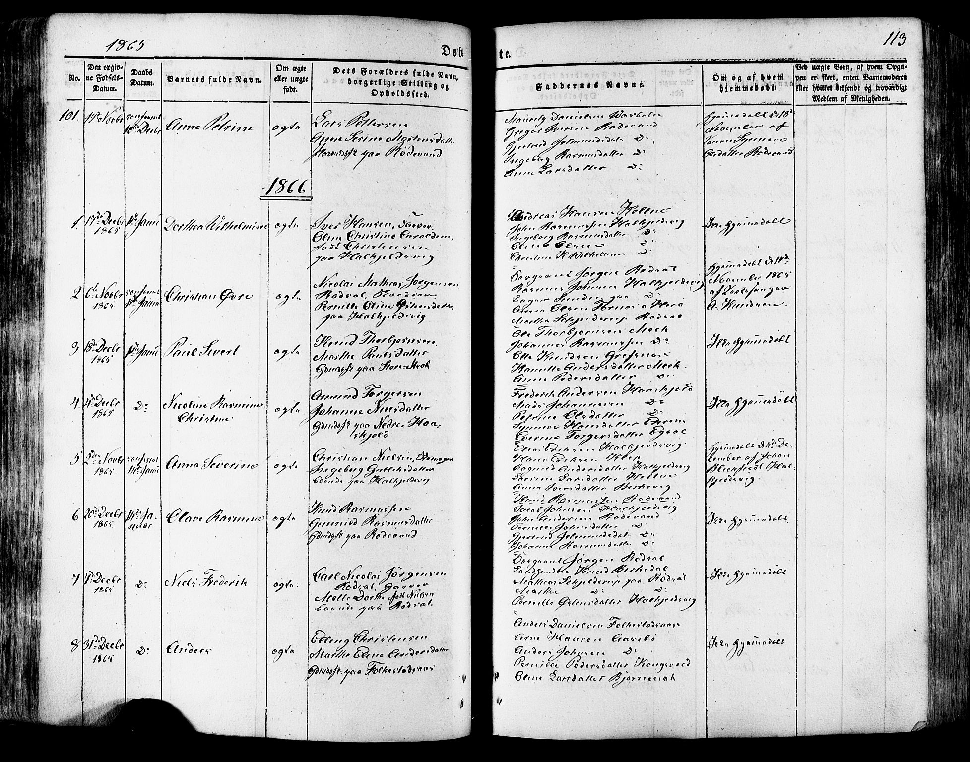 Ministerialprotokoller, klokkerbøker og fødselsregistre - Møre og Romsdal, SAT/A-1454/511/L0140: Parish register (official) no. 511A07, 1851-1878, p. 113