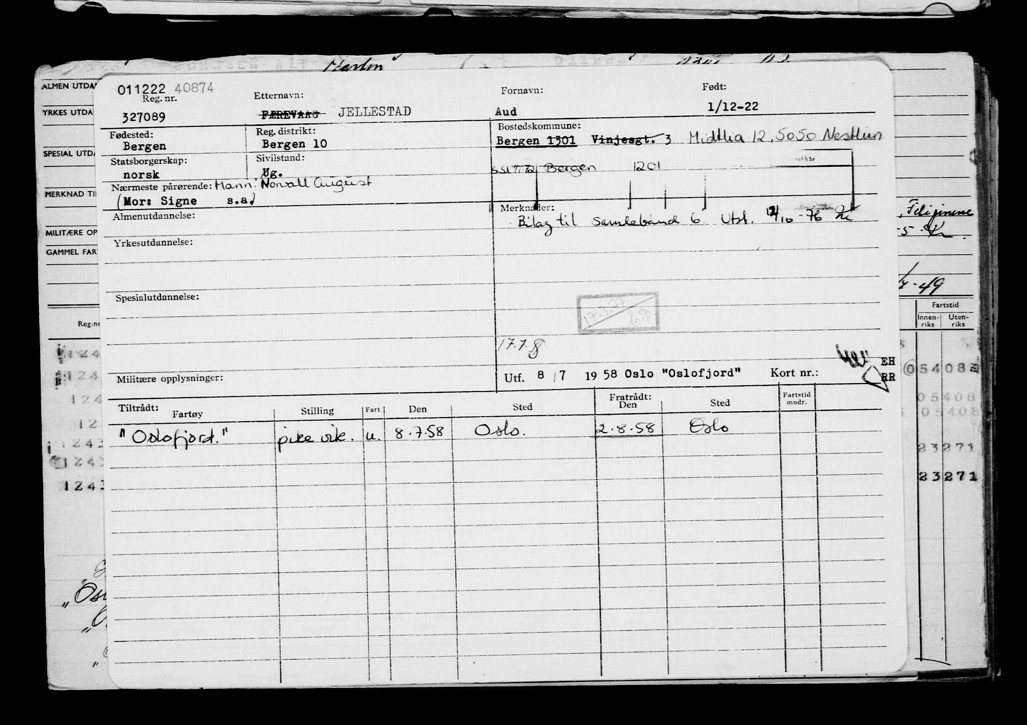 Direktoratet for sjømenn, AV/RA-S-3545/G/Gb/L0213: Hovedkort, 1922, p. 7