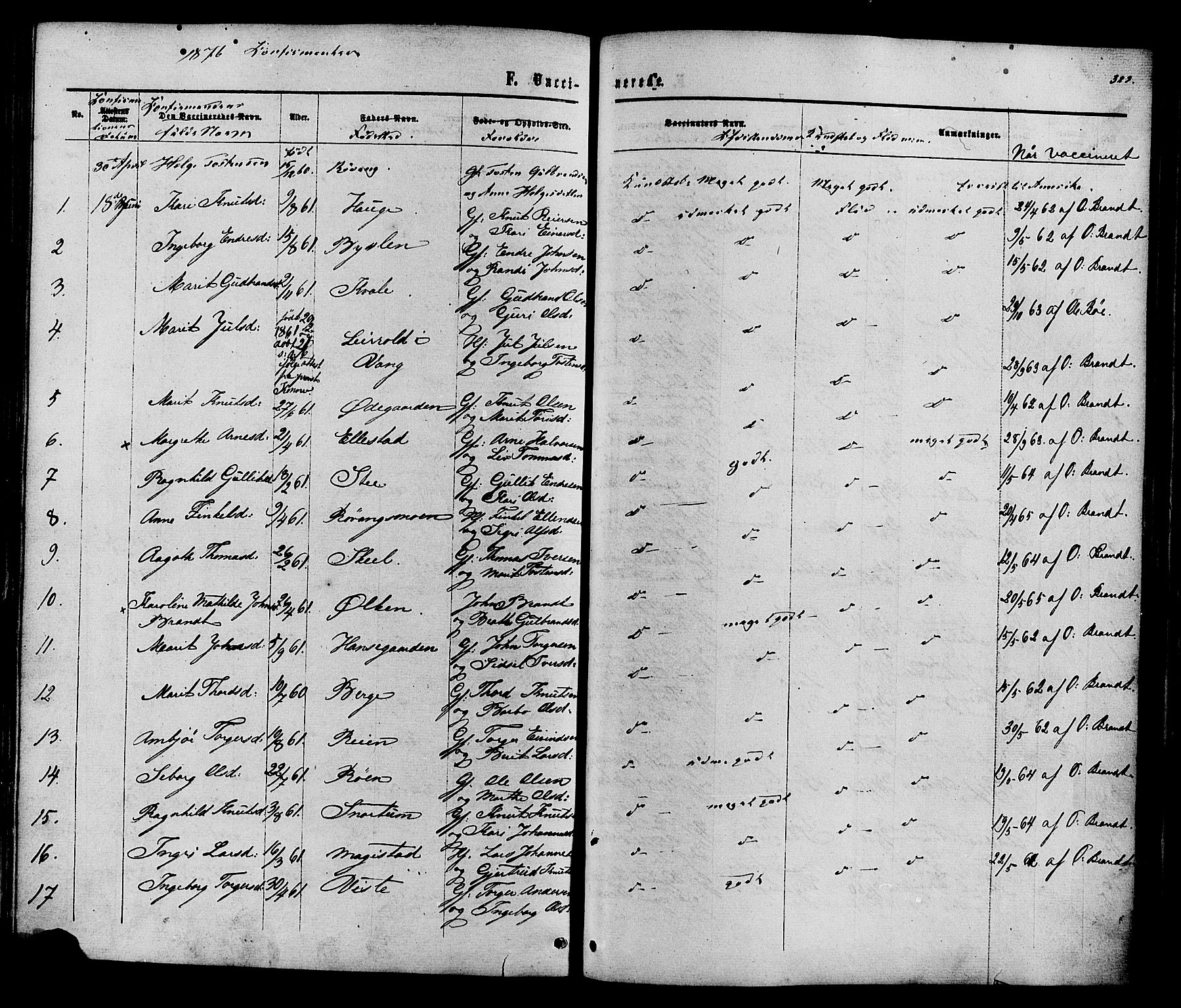 Vestre Slidre prestekontor, SAH/PREST-136/H/Ha/Haa/L0003: Parish register (official) no. 3, 1865-1880, p. 323