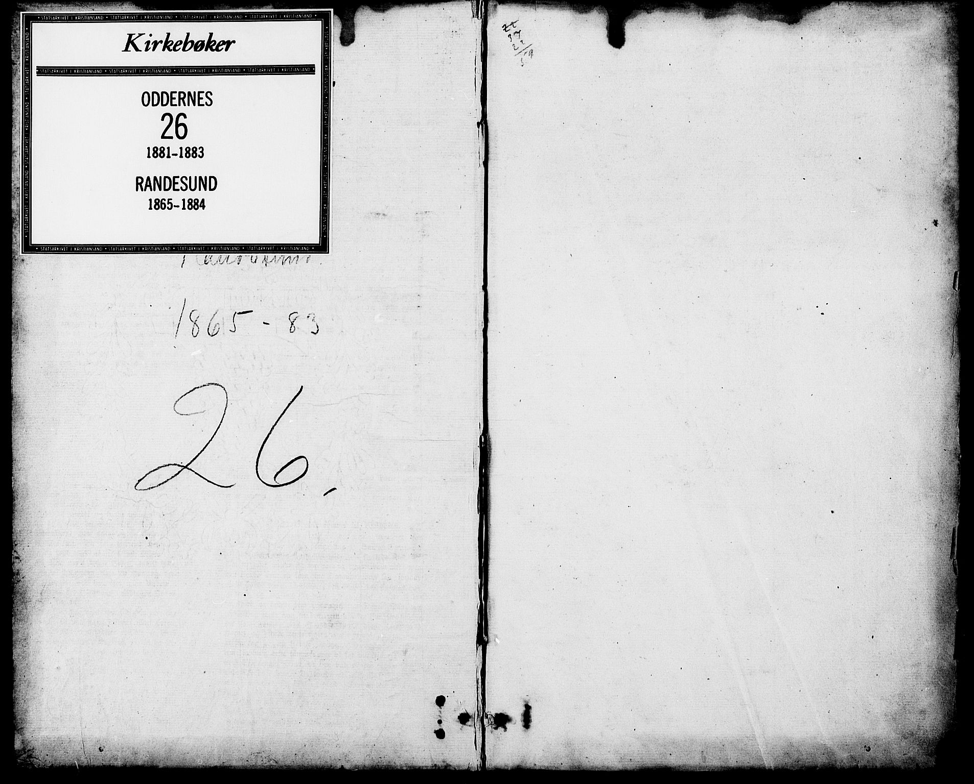 Oddernes sokneprestkontor, SAK/1111-0033/F/Fa/Fab/L0001: Parish register (official) no. A 1, 1865-1884