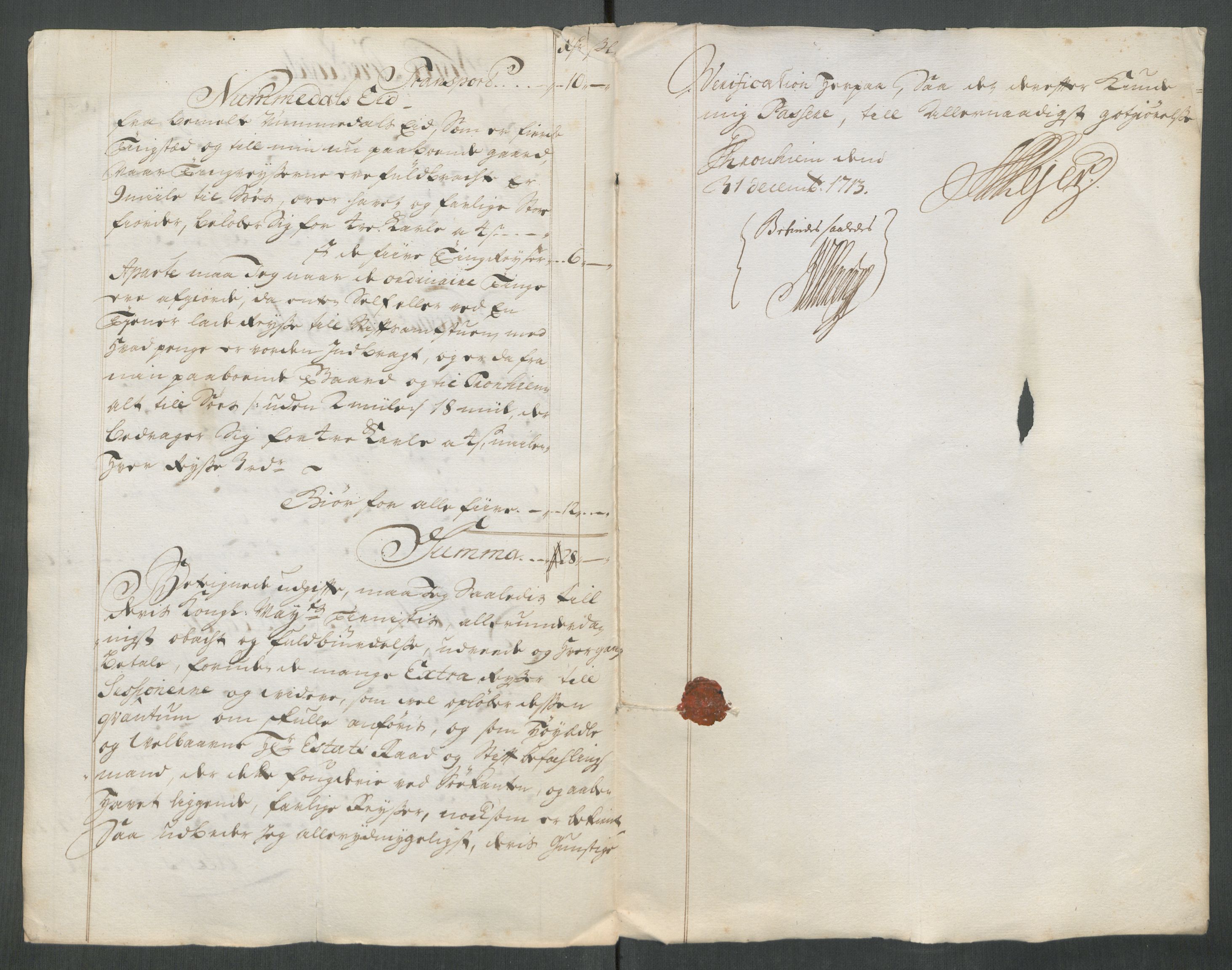 Rentekammeret inntil 1814, Reviderte regnskaper, Fogderegnskap, RA/EA-4092/R64/L4434: Fogderegnskap Namdal, 1713, p. 270