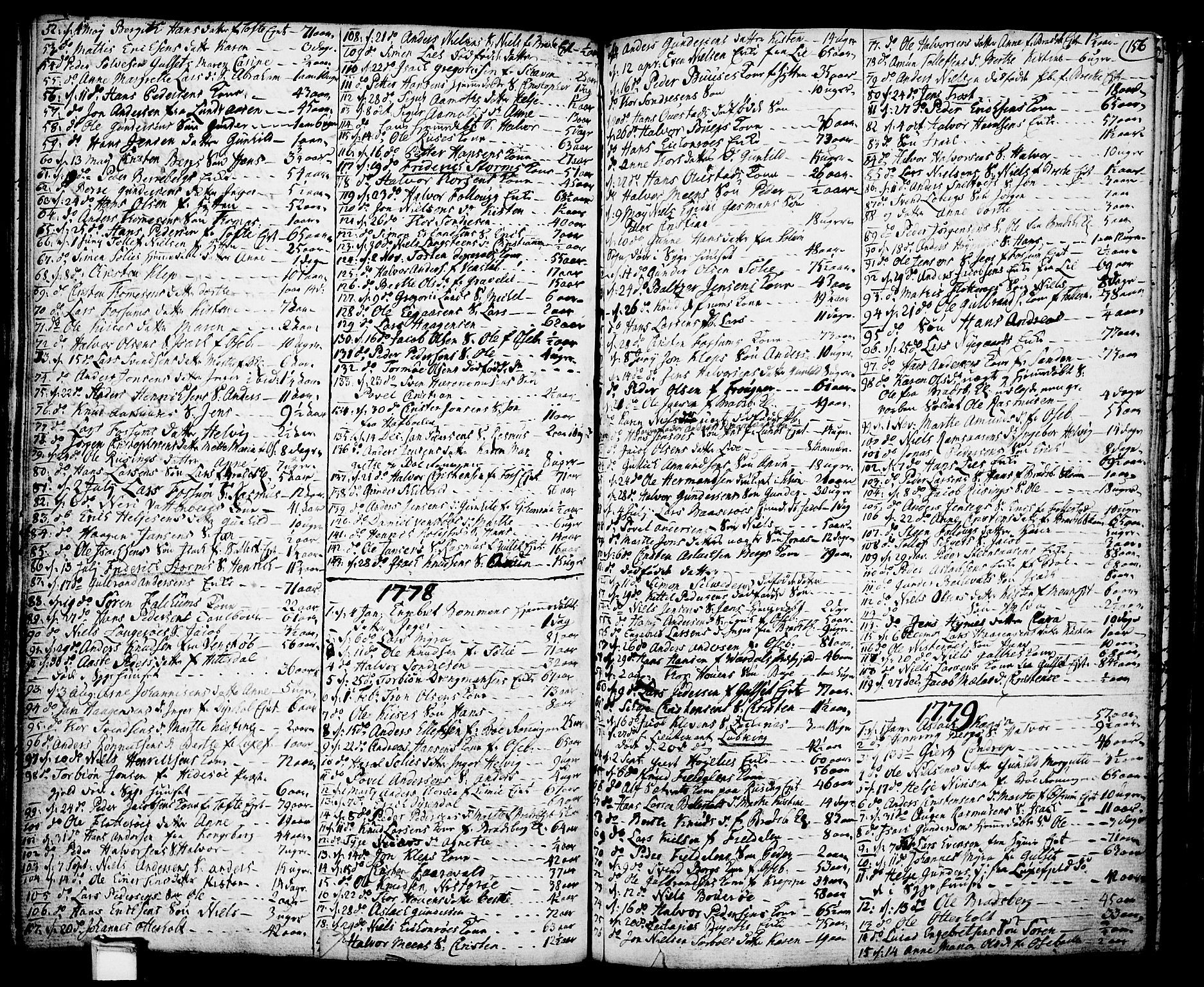 Gjerpen kirkebøker, SAKO/A-265/F/Fa/L0002: Parish register (official) no. I 2, 1747-1795, p. 156