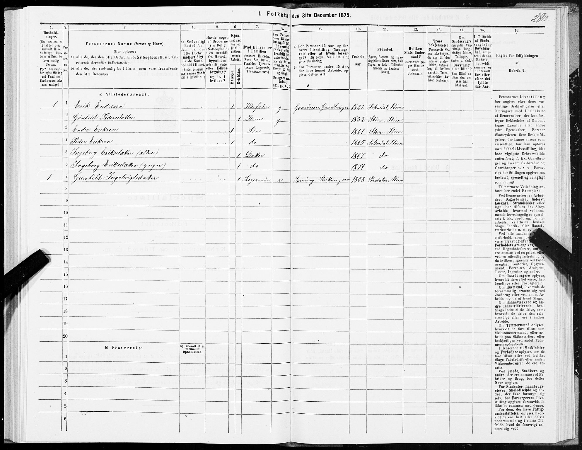 SAT, 1875 census for 1648P Støren, 1875, p. 8280