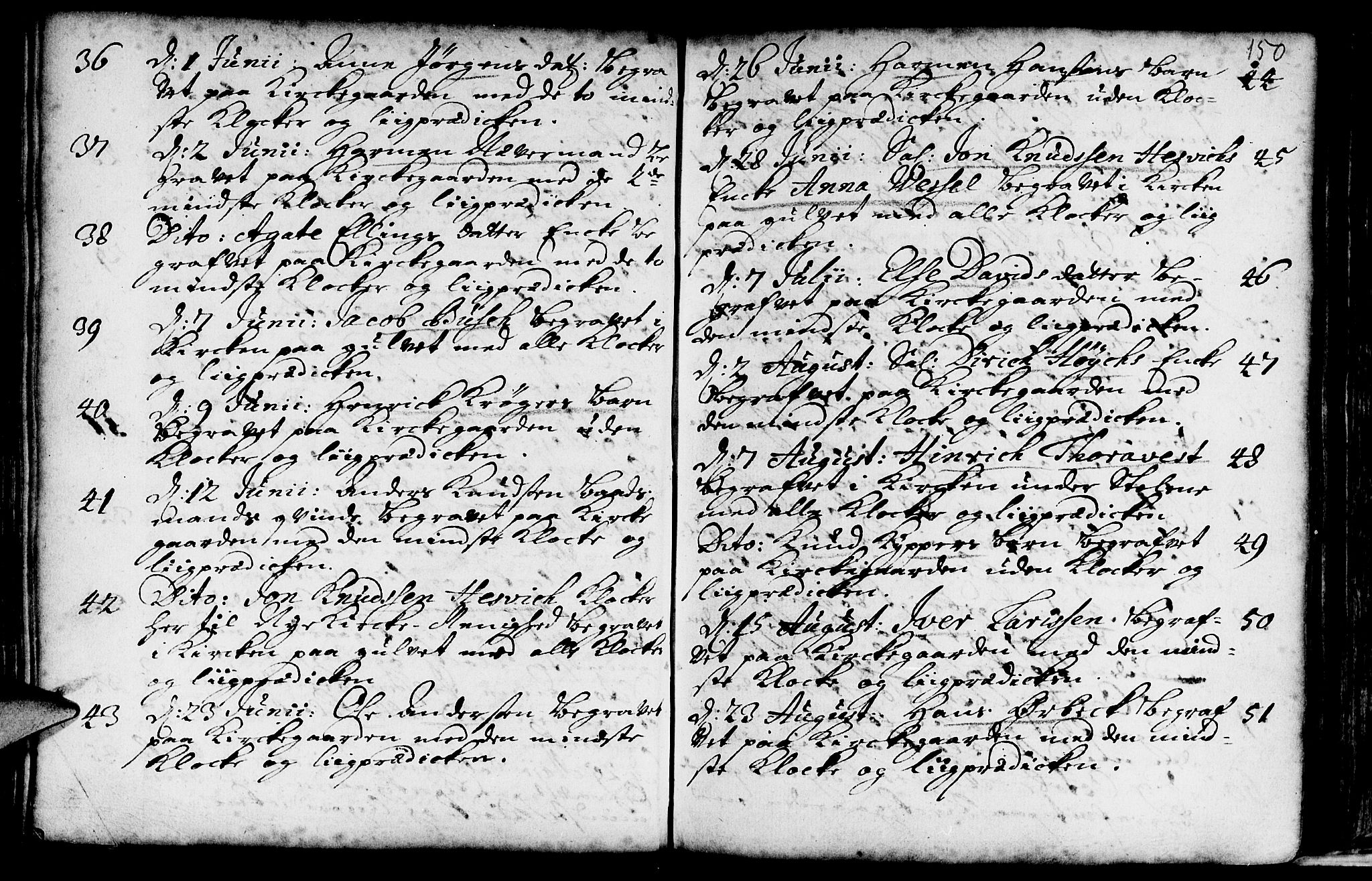 Nykirken Sokneprestembete, AV/SAB-A-77101/H/Haa/L0009: Parish register (official) no. A 9, 1689-1759, p. 150