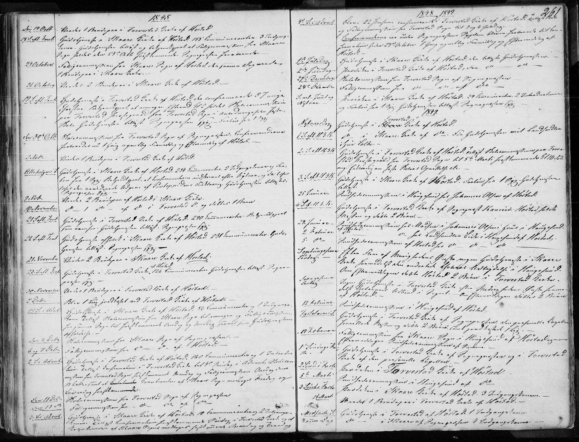 Torvastad sokneprestkontor, AV/SAST-A -101857/H/Ha/Haa/L0009: Parish register (official) no. A 9, 1847-1856, p. 261