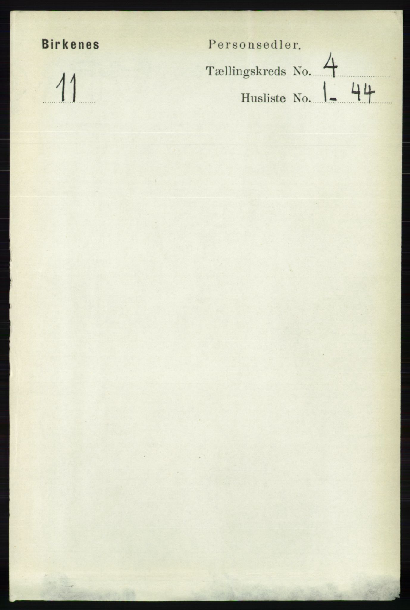 RA, 1891 Census for 0928 Birkenes, 1891, p. 1247
