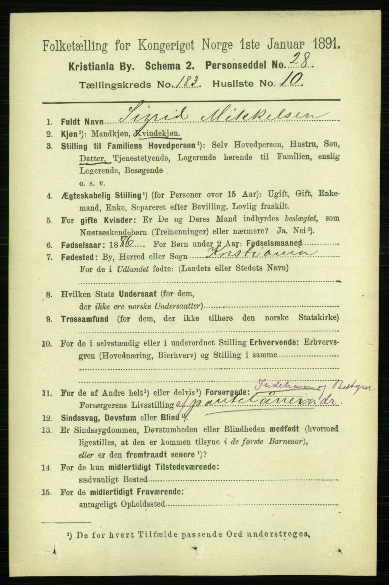 RA, 1891 census for 0301 Kristiania, 1891, p. 109712