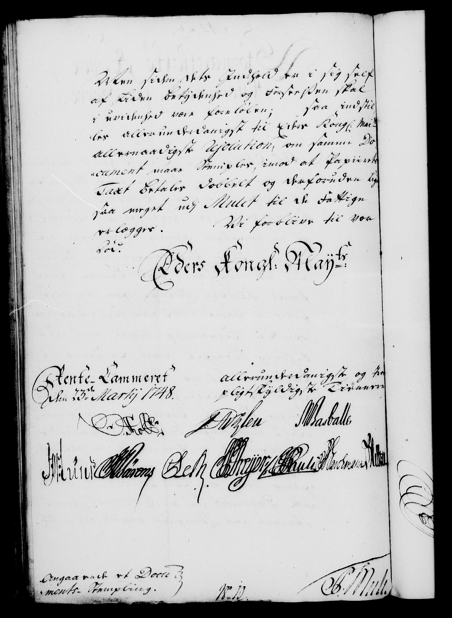 Rentekammeret, Kammerkanselliet, RA/EA-3111/G/Gf/Gfa/L0030: Norsk relasjons- og resolusjonsprotokoll (merket RK 52.30), 1748, p. 210