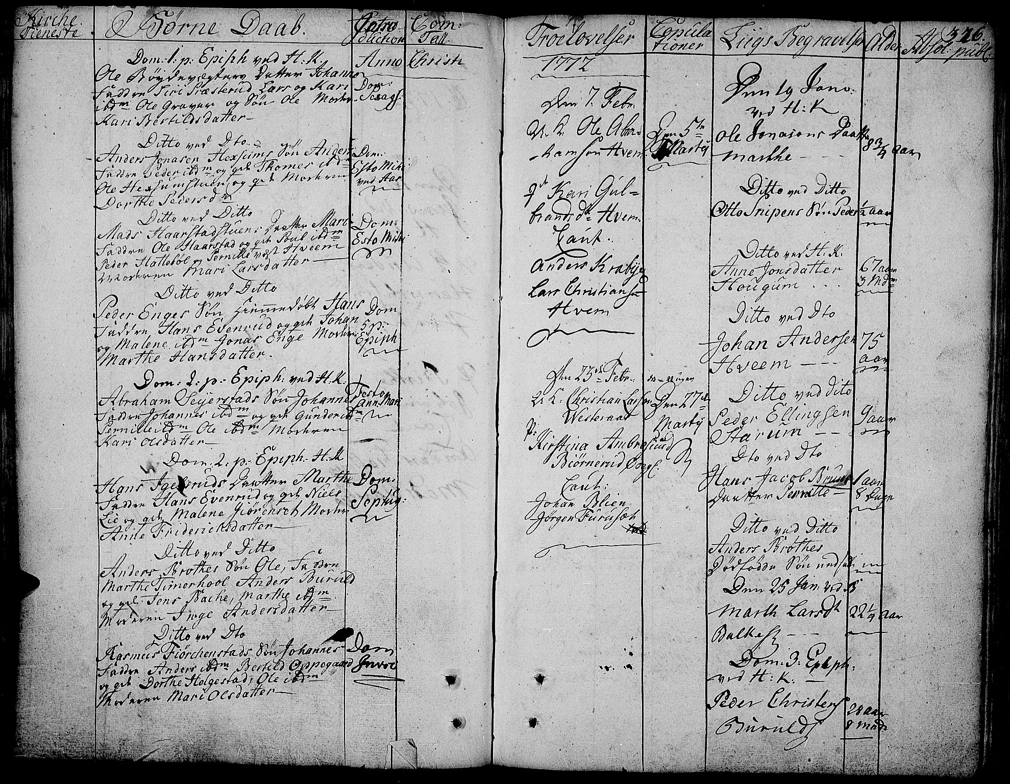 Toten prestekontor, SAH/PREST-102/H/Ha/Haa/L0005: Parish register (official) no. 5, 1761-1772, p. 326