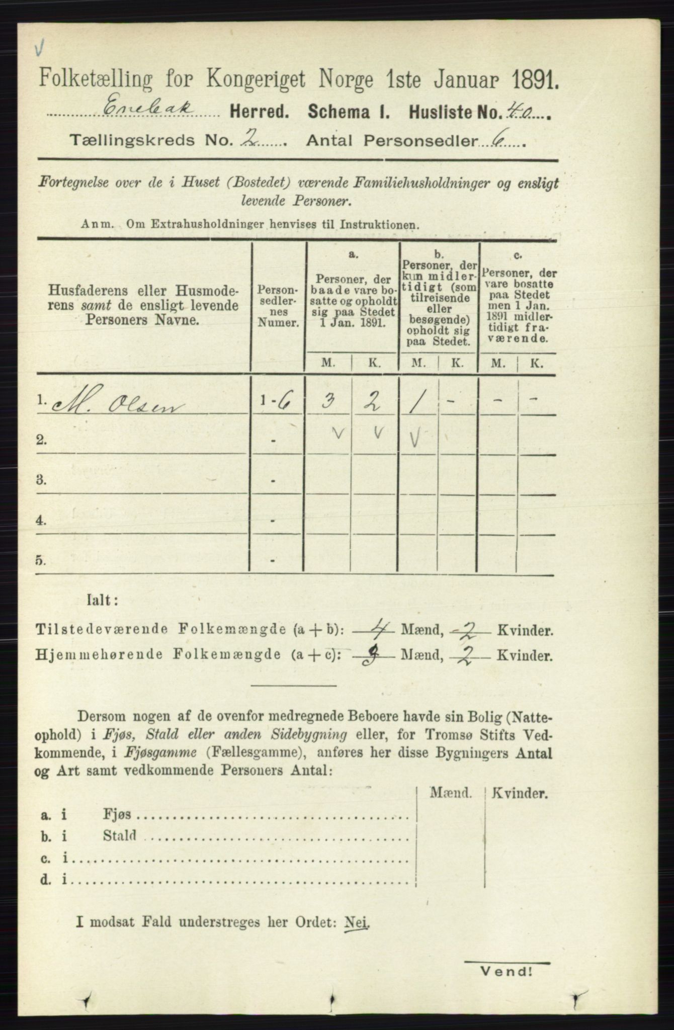 RA, 1891 census for 0229 Enebakk, 1891, p. 746