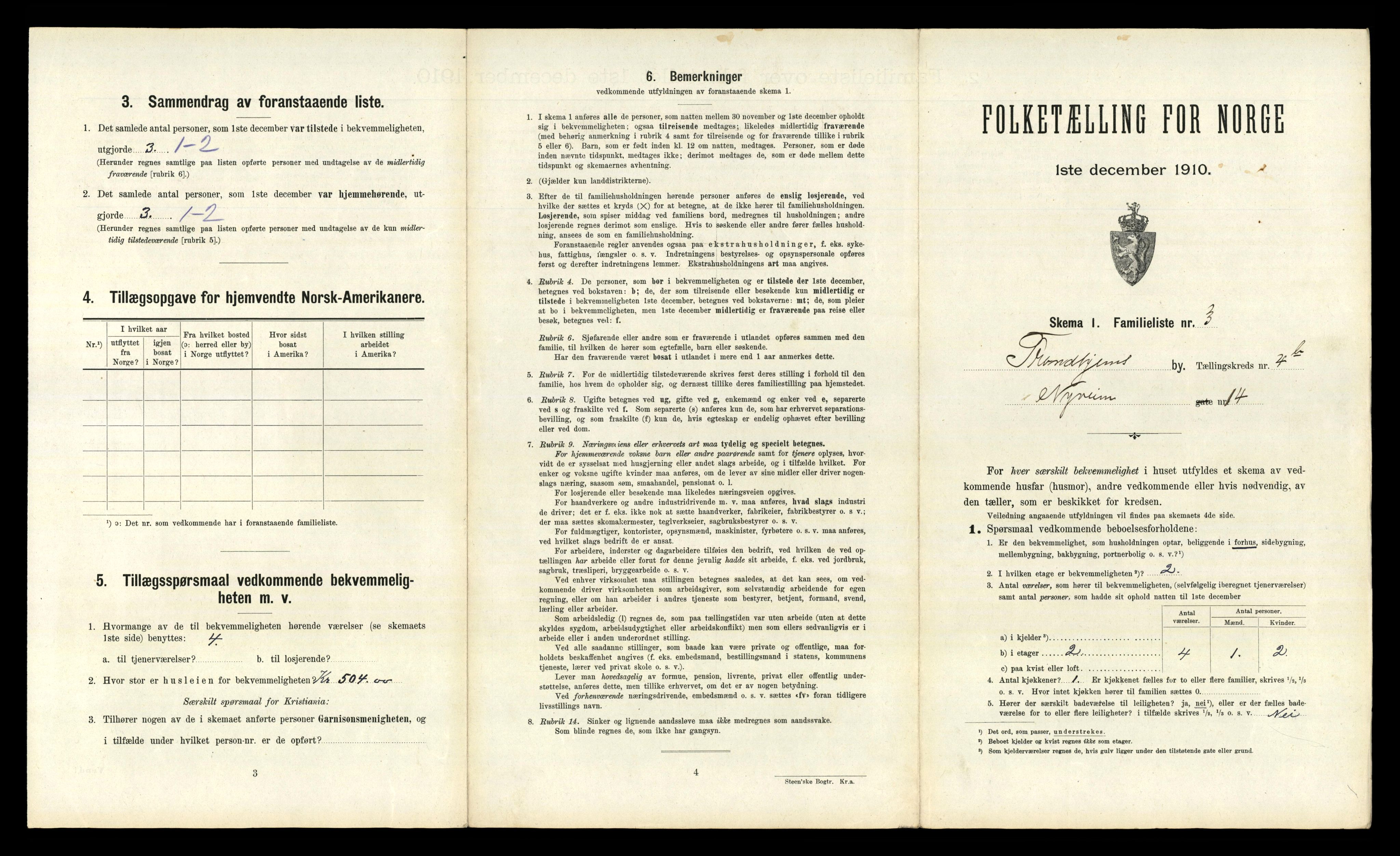 RA, 1910 census for Trondheim, 1910, p. 1073