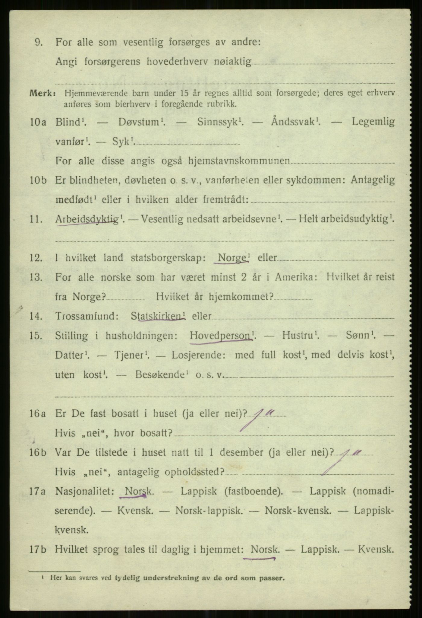 SATØ, 1920 census for Helgøy, 1920, p. 1448