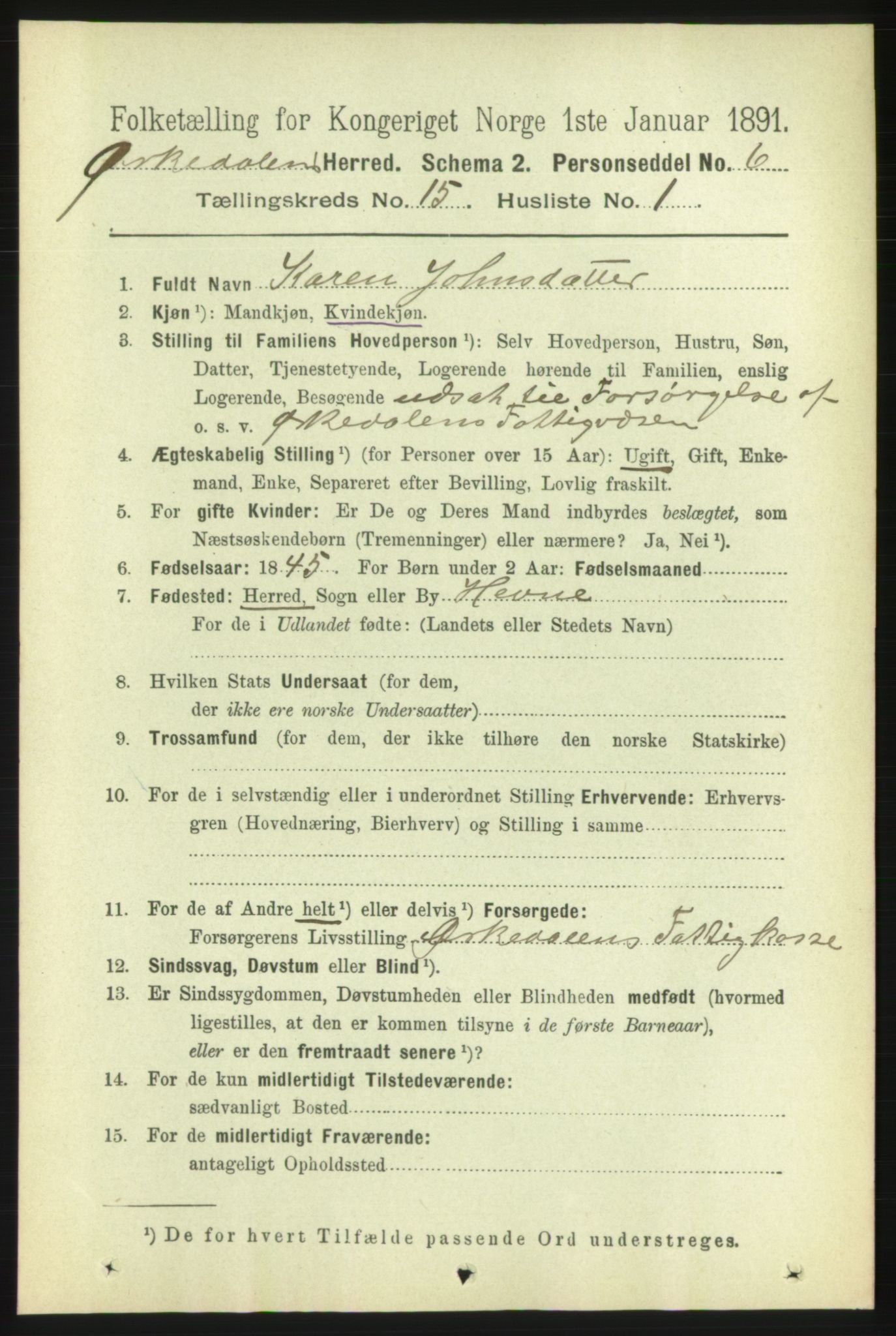 RA, 1891 census for 1638 Orkdal, 1891, p. 6882