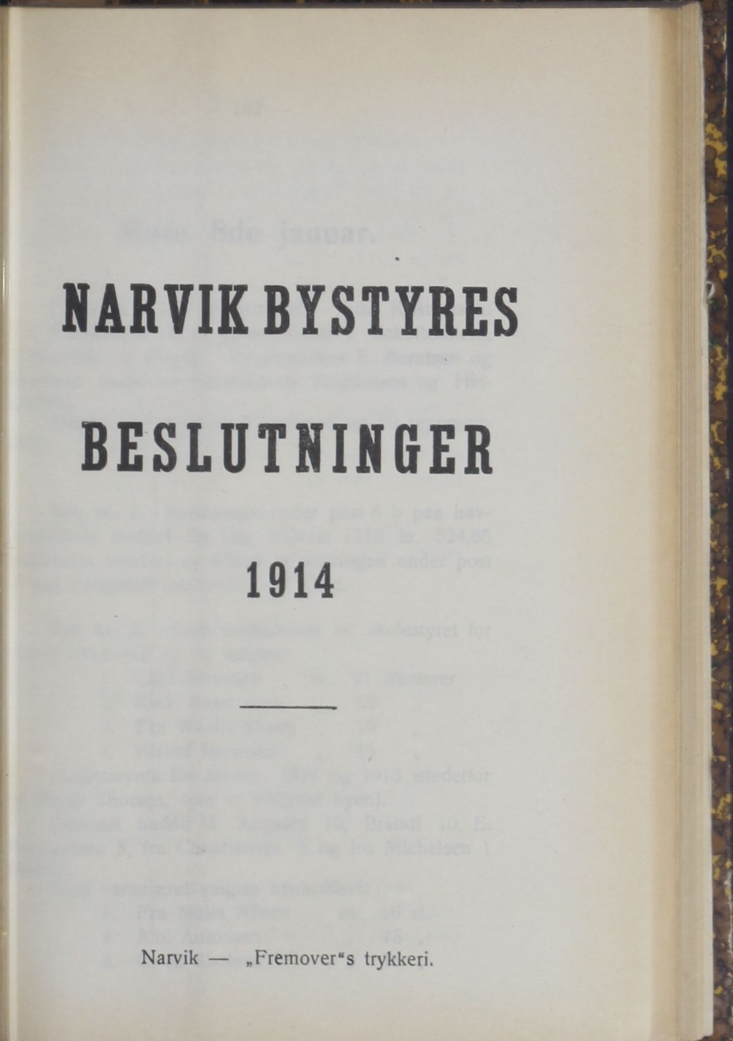 Narvik kommune. Formannskap , AIN/K-18050.150/A/Ab/L0004: Møtebok, 1914