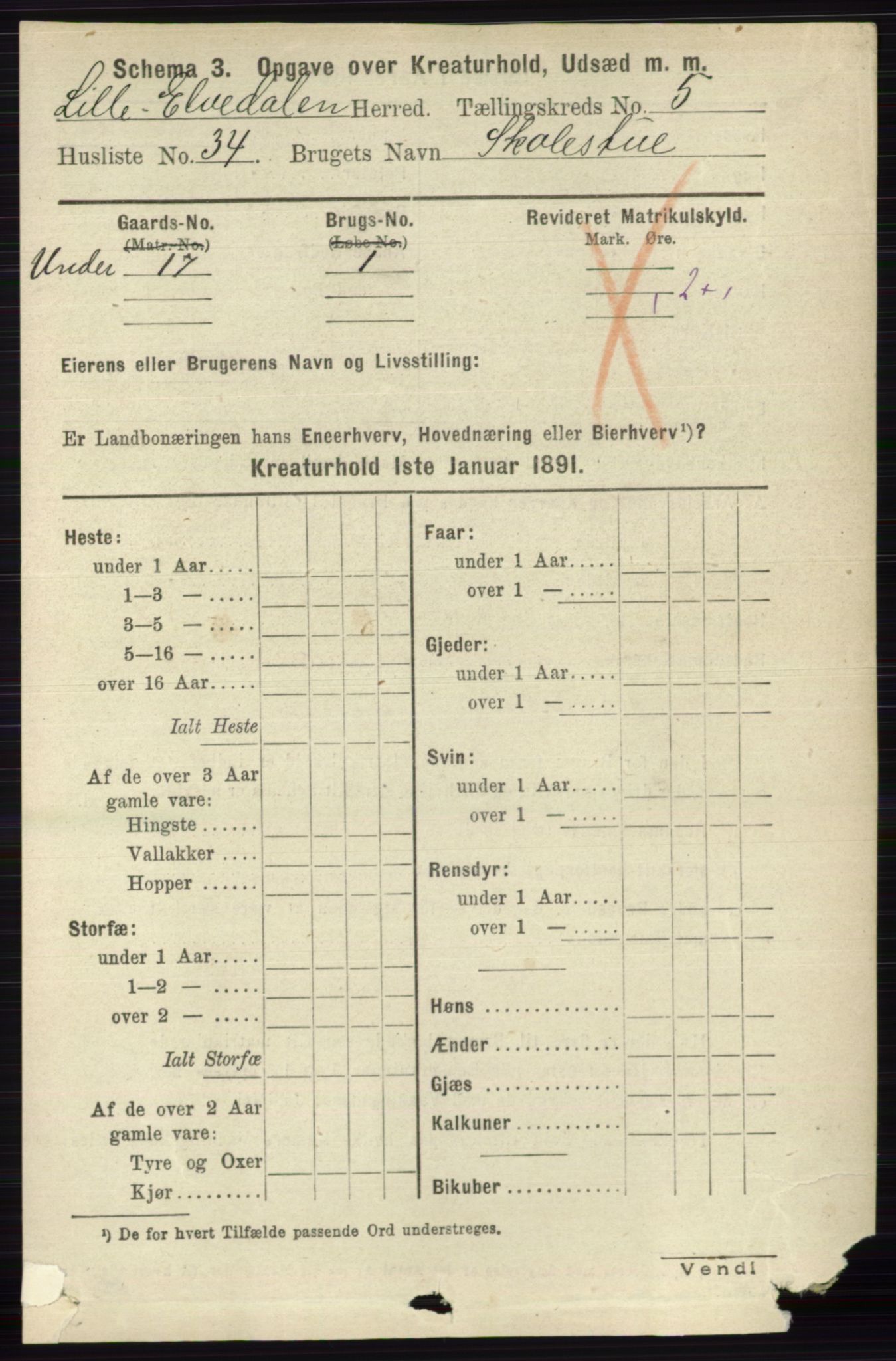 RA, 1891 census for 0438 Lille Elvedalen, 1891, p. 4362