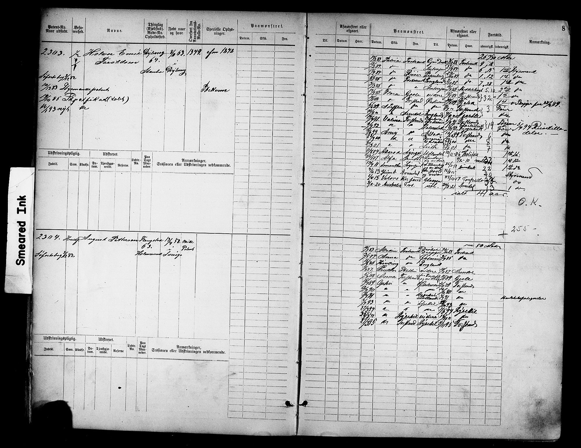 Tvedestrand mønstringskrets, SAK/2031-0011/F/Fb/L0018: Hovedrulle nr 2289-3056, U-34, 1882-1892, p. 10