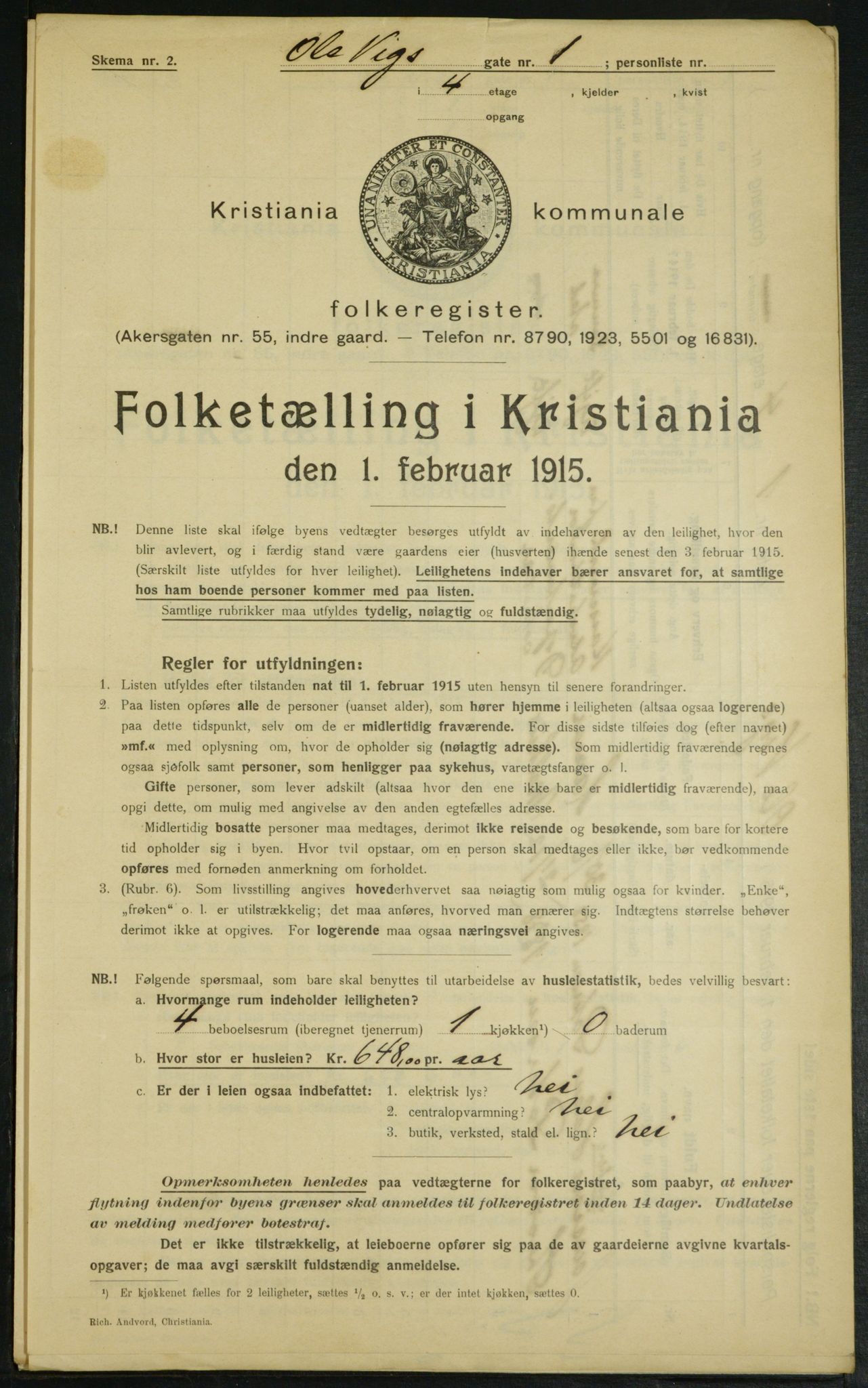 OBA, Municipal Census 1915 for Kristiania, 1915, p. 74853