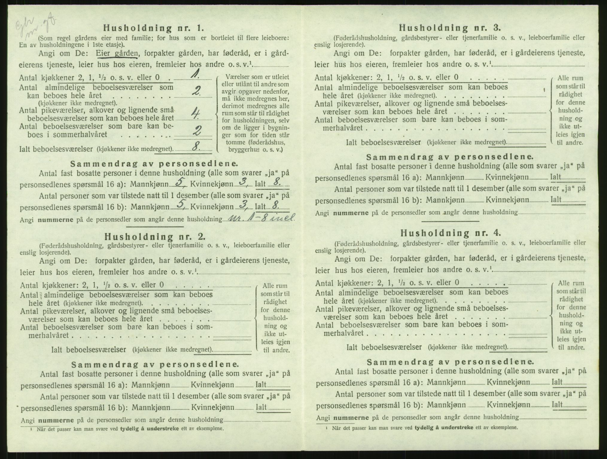 SAT, 1920 census for Aure, 1920, p. 171