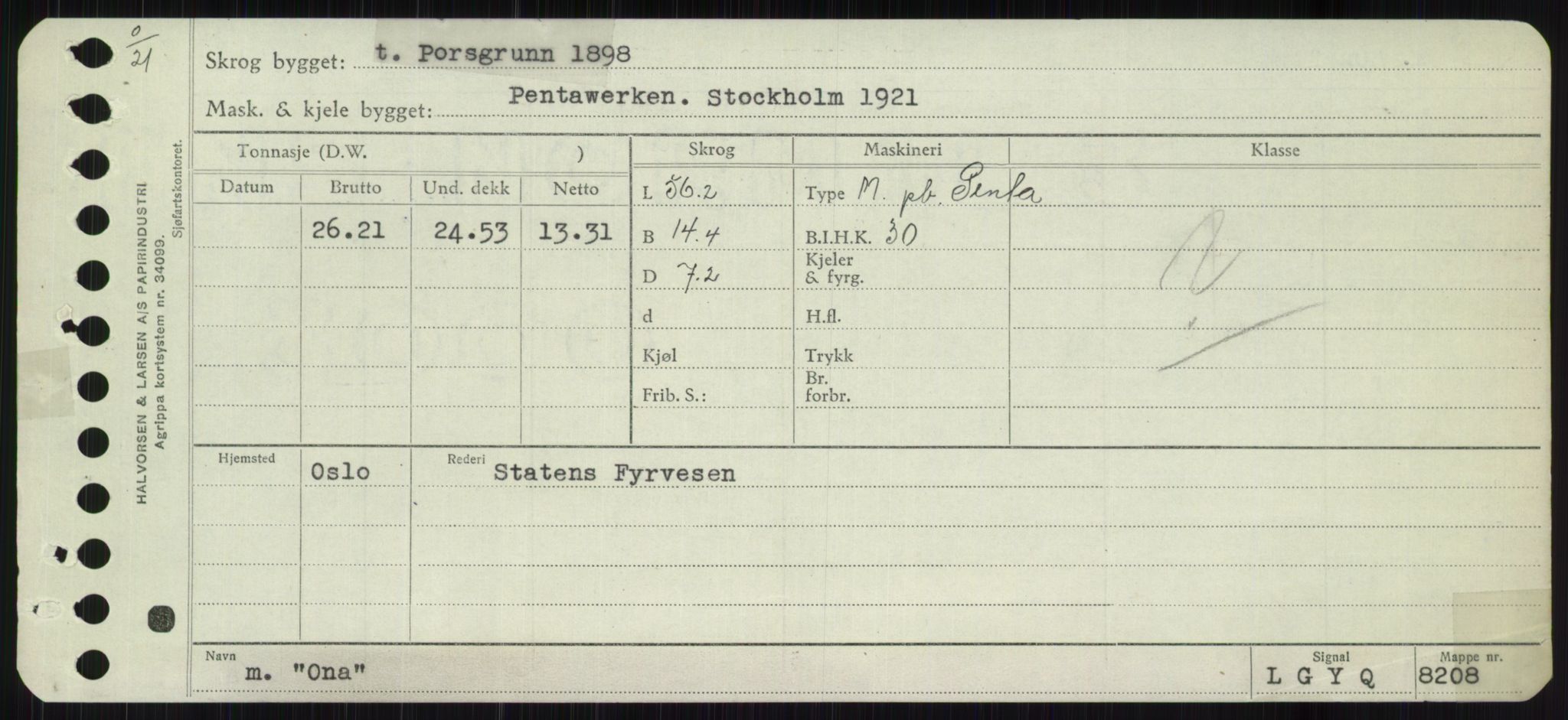 Sjøfartsdirektoratet med forløpere, Skipsmålingen, RA/S-1627/H/Ha/L0004/0002: Fartøy, Mas-R / Fartøy, Odin-R, p. 93