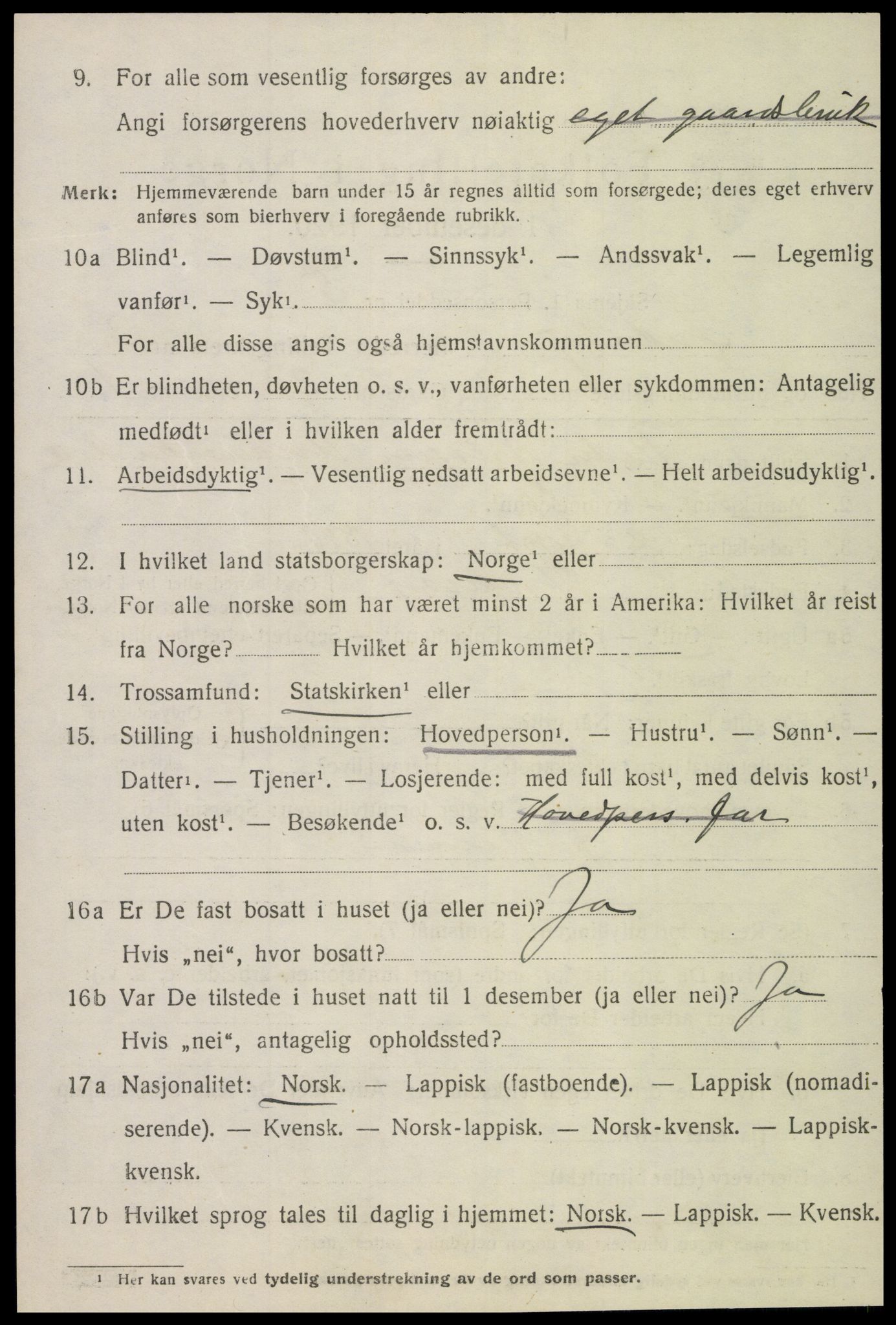 SAT, 1920 census for Inderøy, 1920, p. 3334