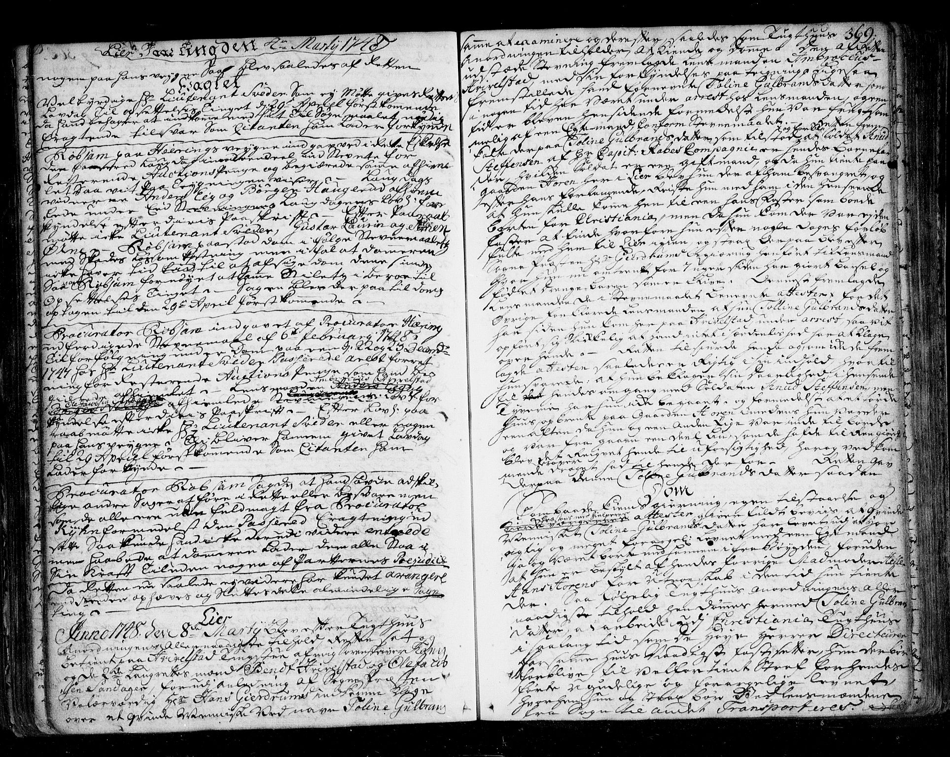 Lier, Røyken og Hurum sorenskriveri, AV/SAKO-A-89/F/Fa/L0051: Tingbok, 1745-1748, p. 369