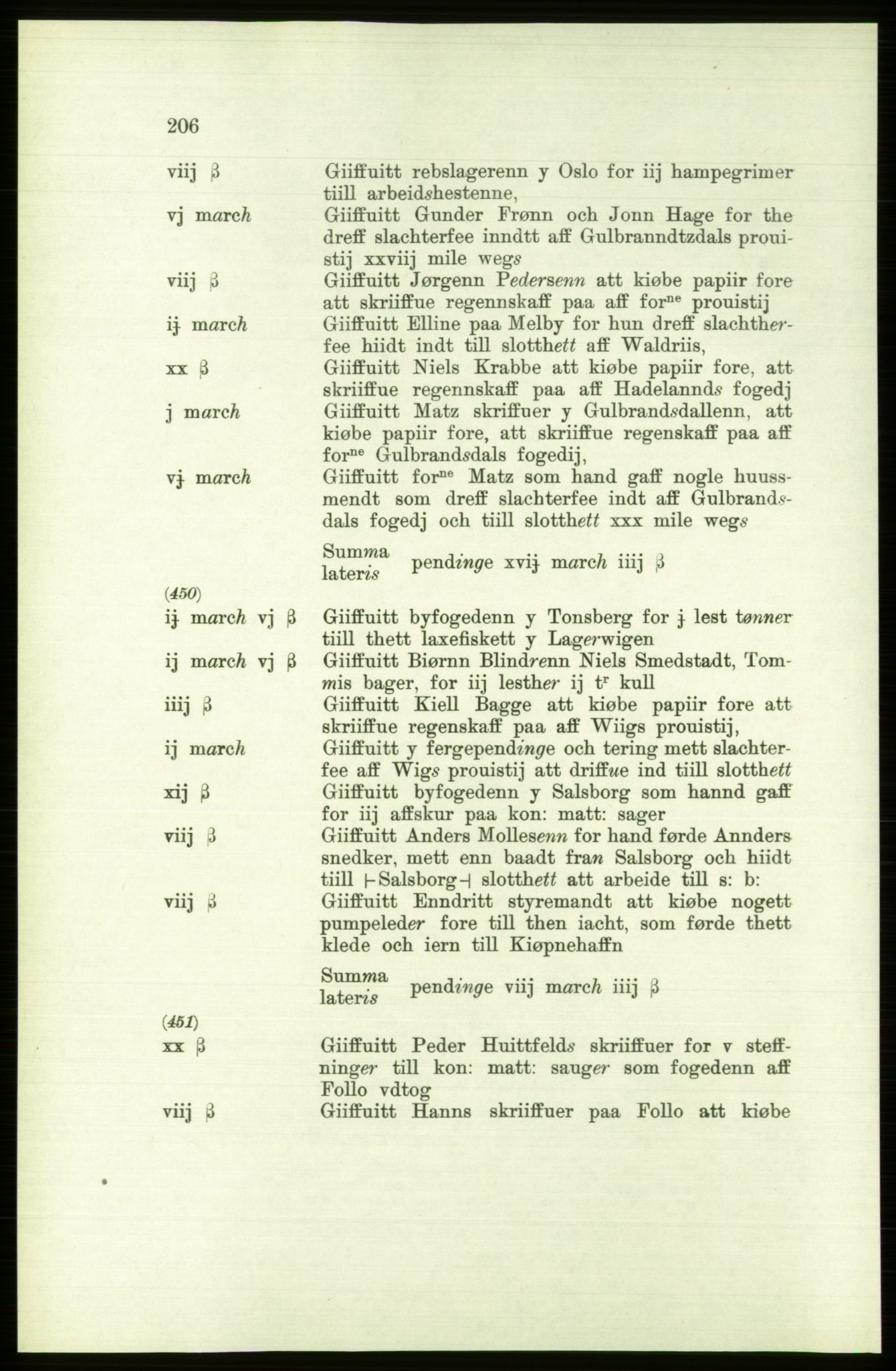 Publikasjoner utgitt av Arkivverket, PUBL/PUBL-001/C/0001: Bind 1: Rekneskap for Akershus len 1557-1558, 1557-1558, p. 206