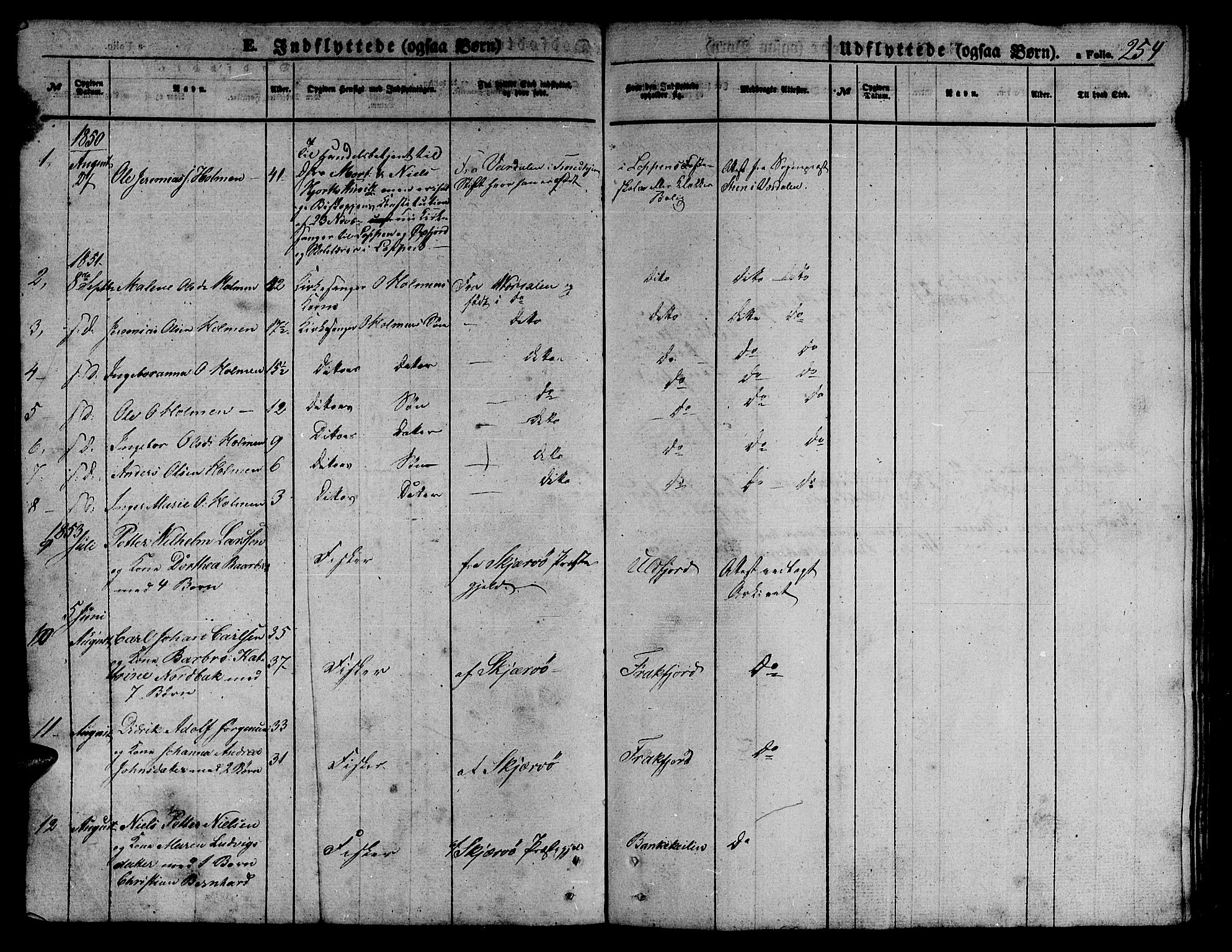 Loppa sokneprestkontor, SATØ/S-1339/H/Hb/L0002klokker: Parish register (copy) no. 2, 1850-1880, p. 254