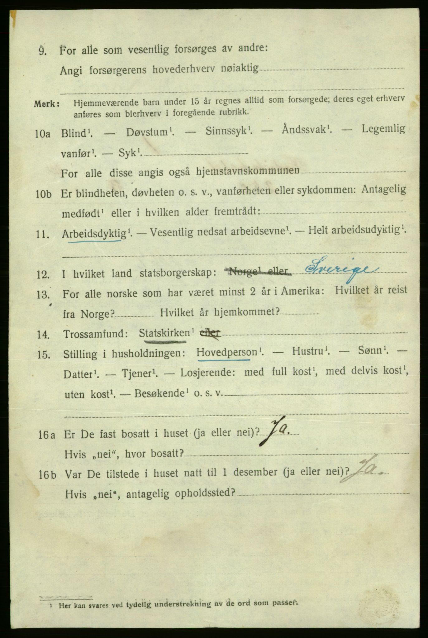 SAO, 1920 census for Fredrikshald, 1920, p. 13691