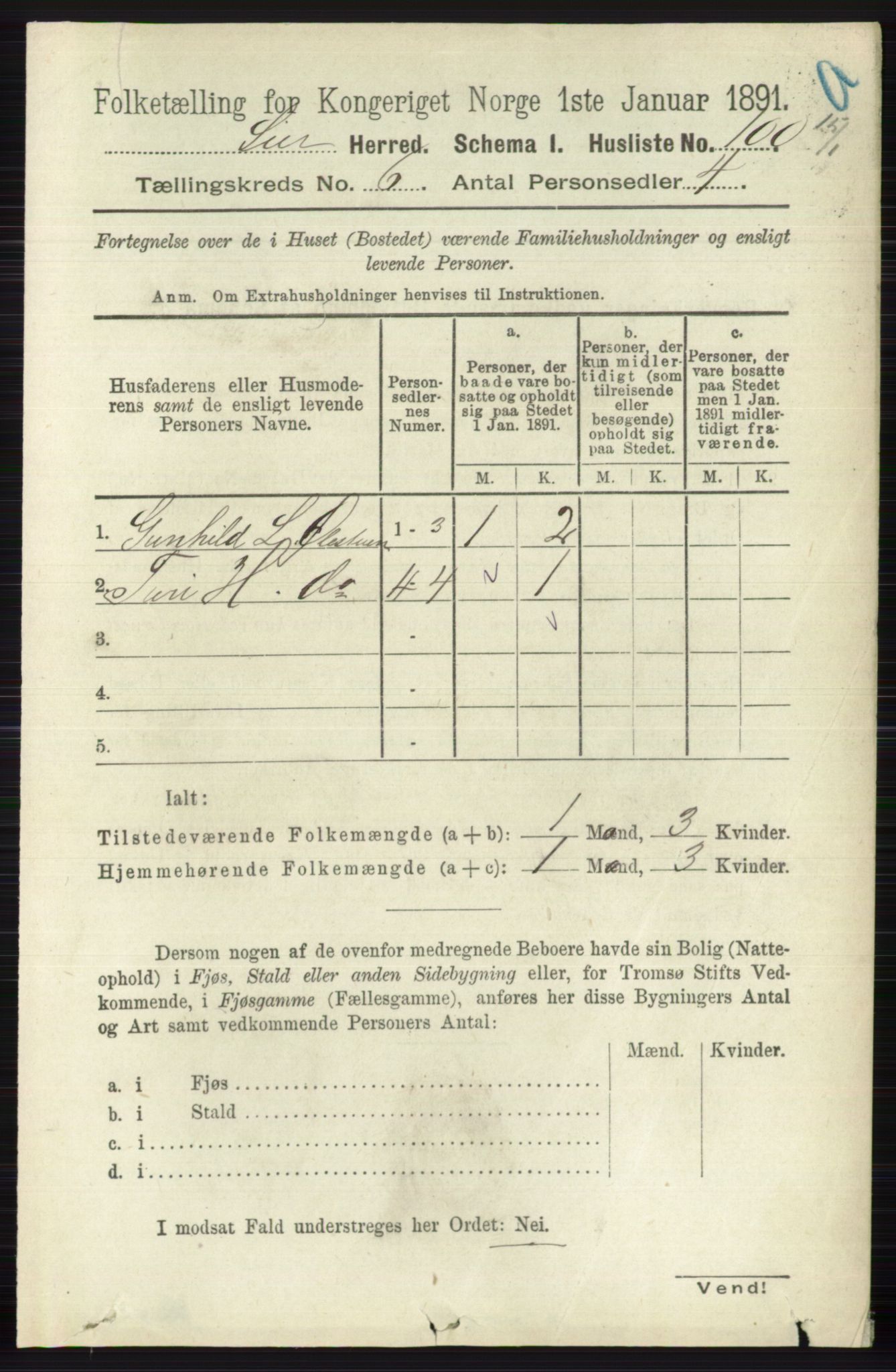 RA, 1891 census for 0626 Lier, 1891, p. 3757