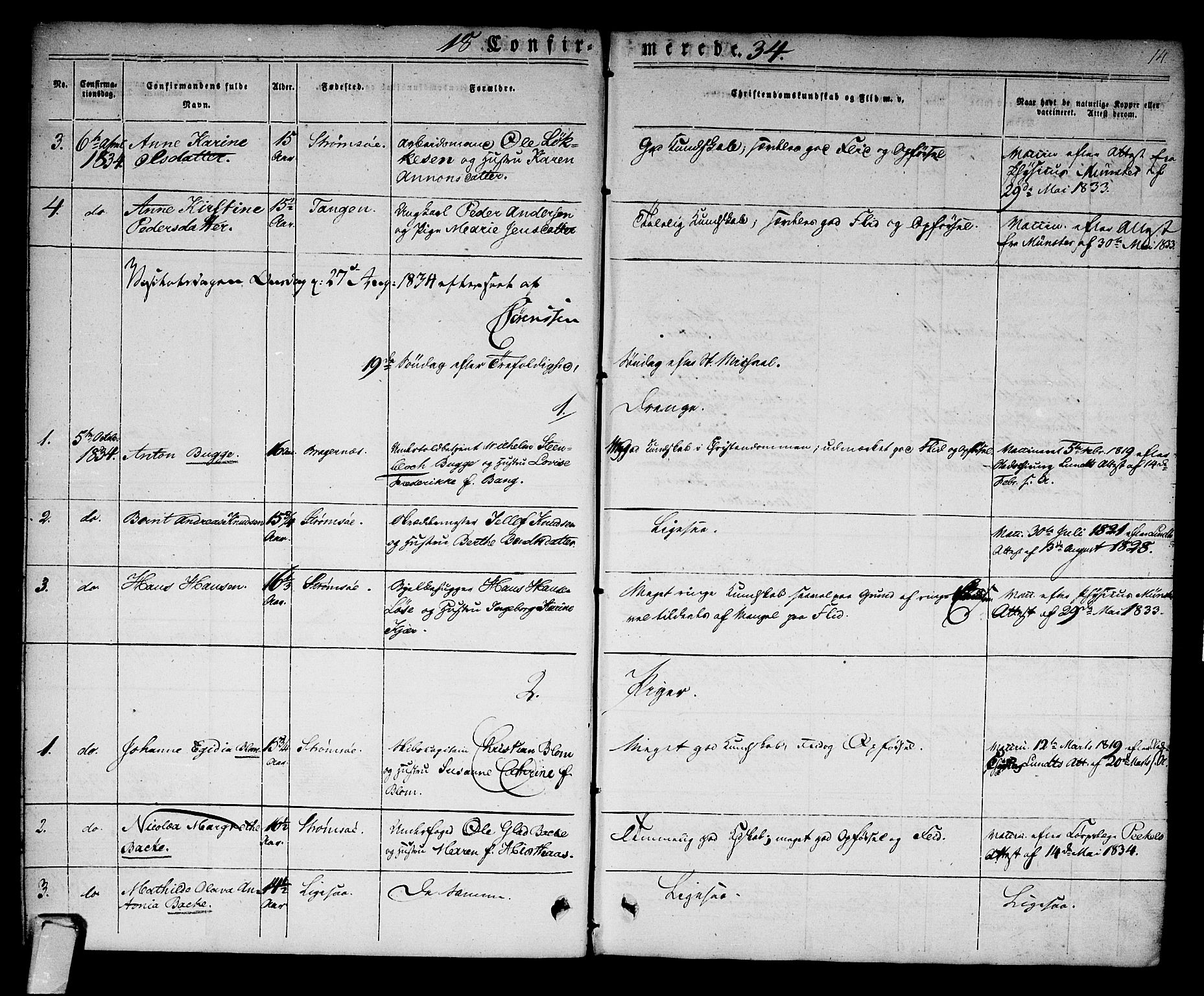 Strømsø kirkebøker, AV/SAKO-A-246/F/Fa/L0013: Parish register (official) no. I 13, 1830-1847, p. 14