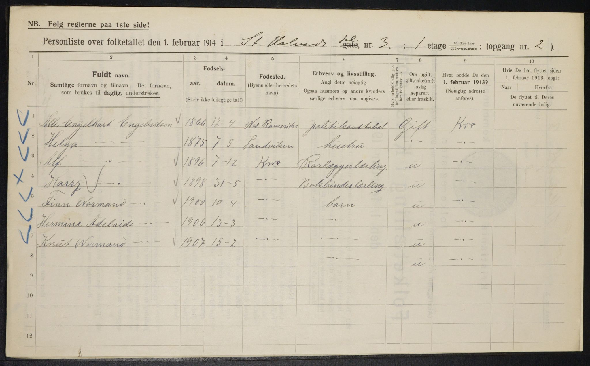 OBA, Municipal Census 1914 for Kristiania, 1914, p. 87793