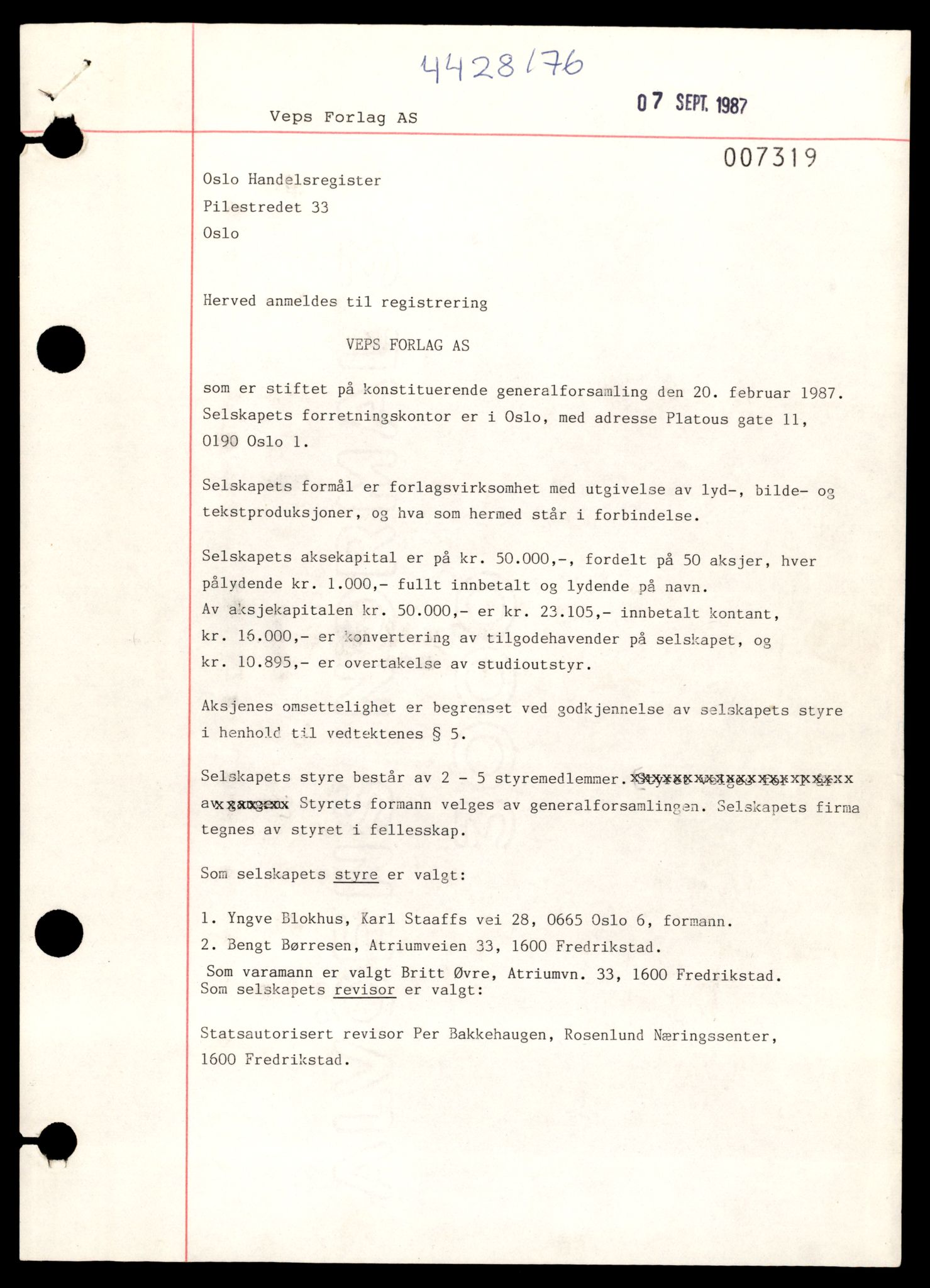 Oslo byfogd, Handelsregisteret, SAT/A-10867/G/Gb/Gba/L0196: Aksjeselskap, Vep-Vg, 1944-1990
