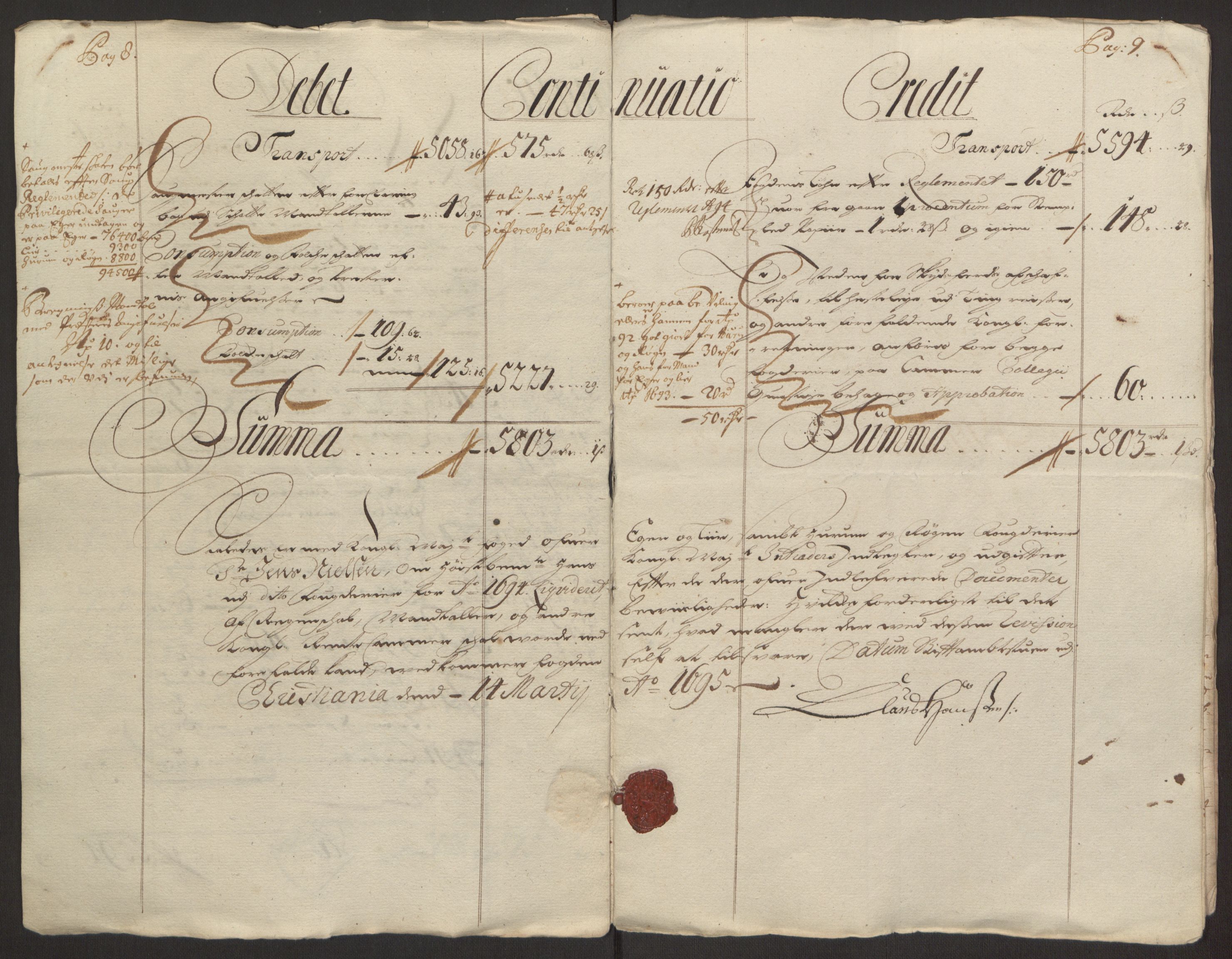 Rentekammeret inntil 1814, Reviderte regnskaper, Fogderegnskap, AV/RA-EA-4092/R30/L1694: Fogderegnskap Hurum, Røyken, Eiker og Lier, 1694-1696, p. 7