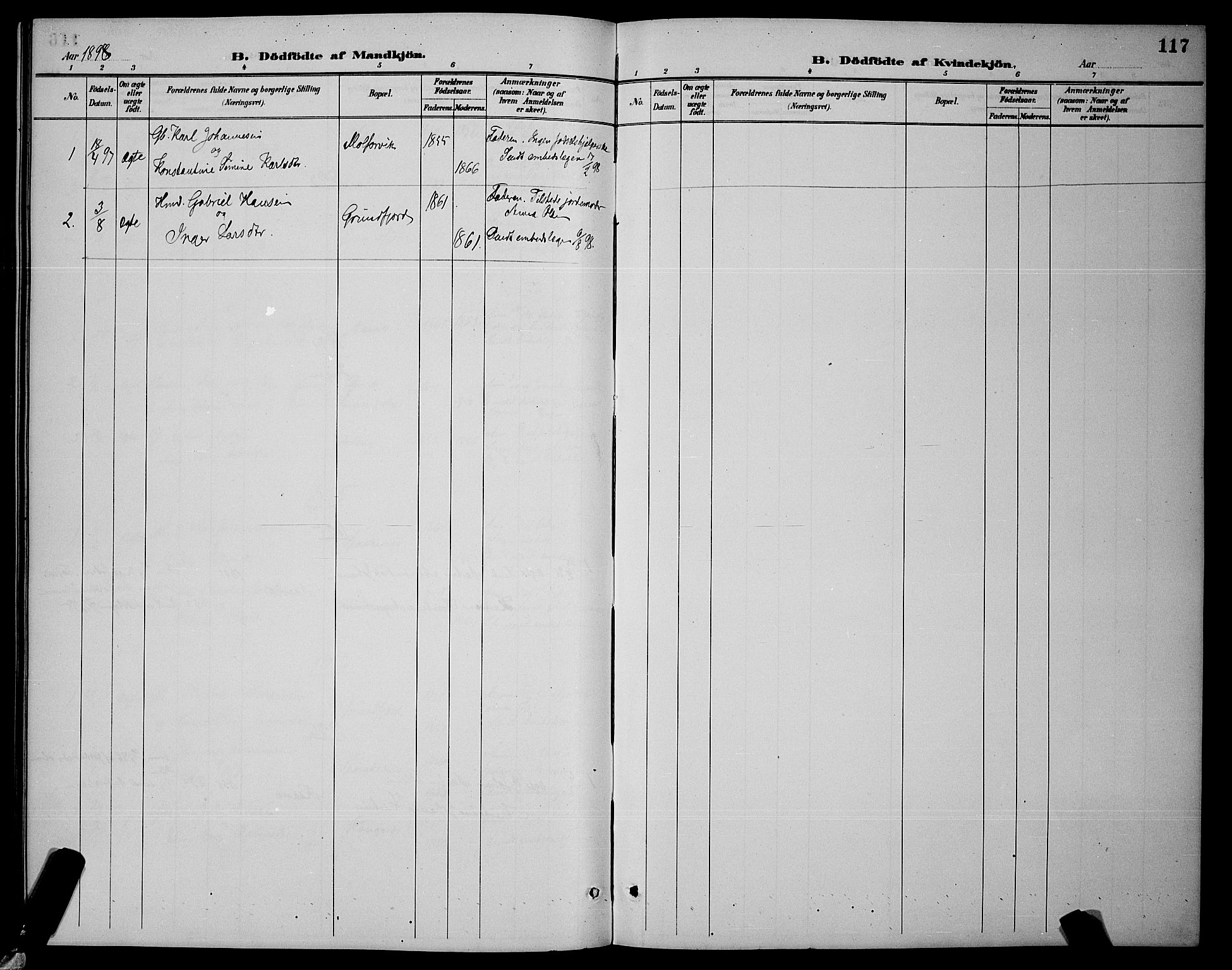 Skjervøy sokneprestkontor, SATØ/S-1300/H/Ha/Hab/L0007klokker: Parish register (copy) no. 7, 1889-1899, p. 117