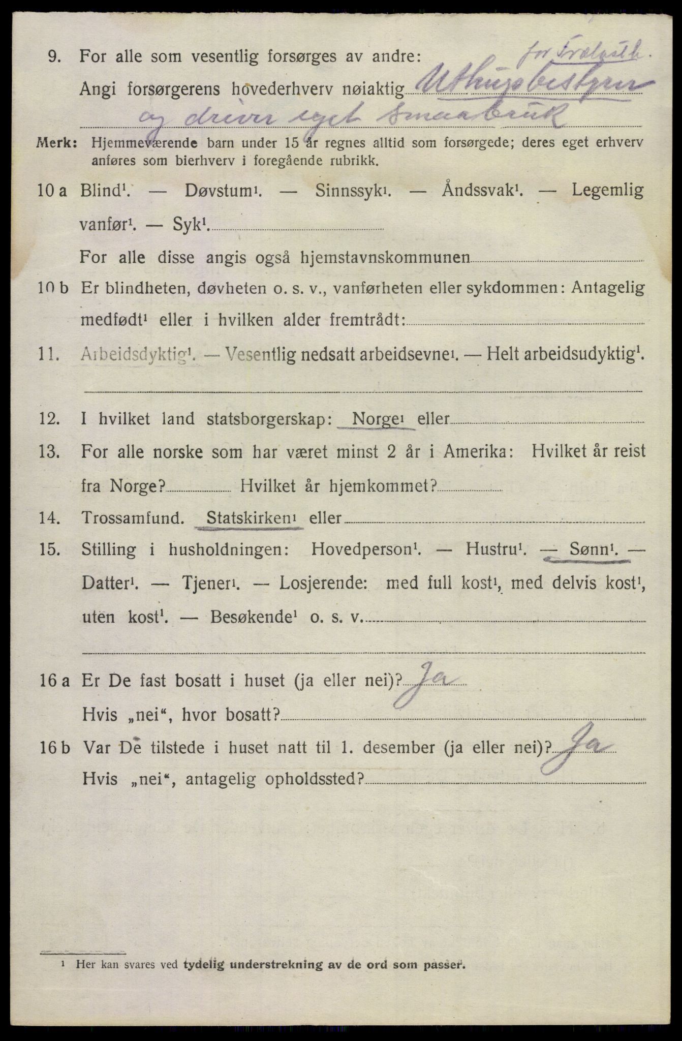 SAKO, 1920 census for Hovin, 1920, p. 1330