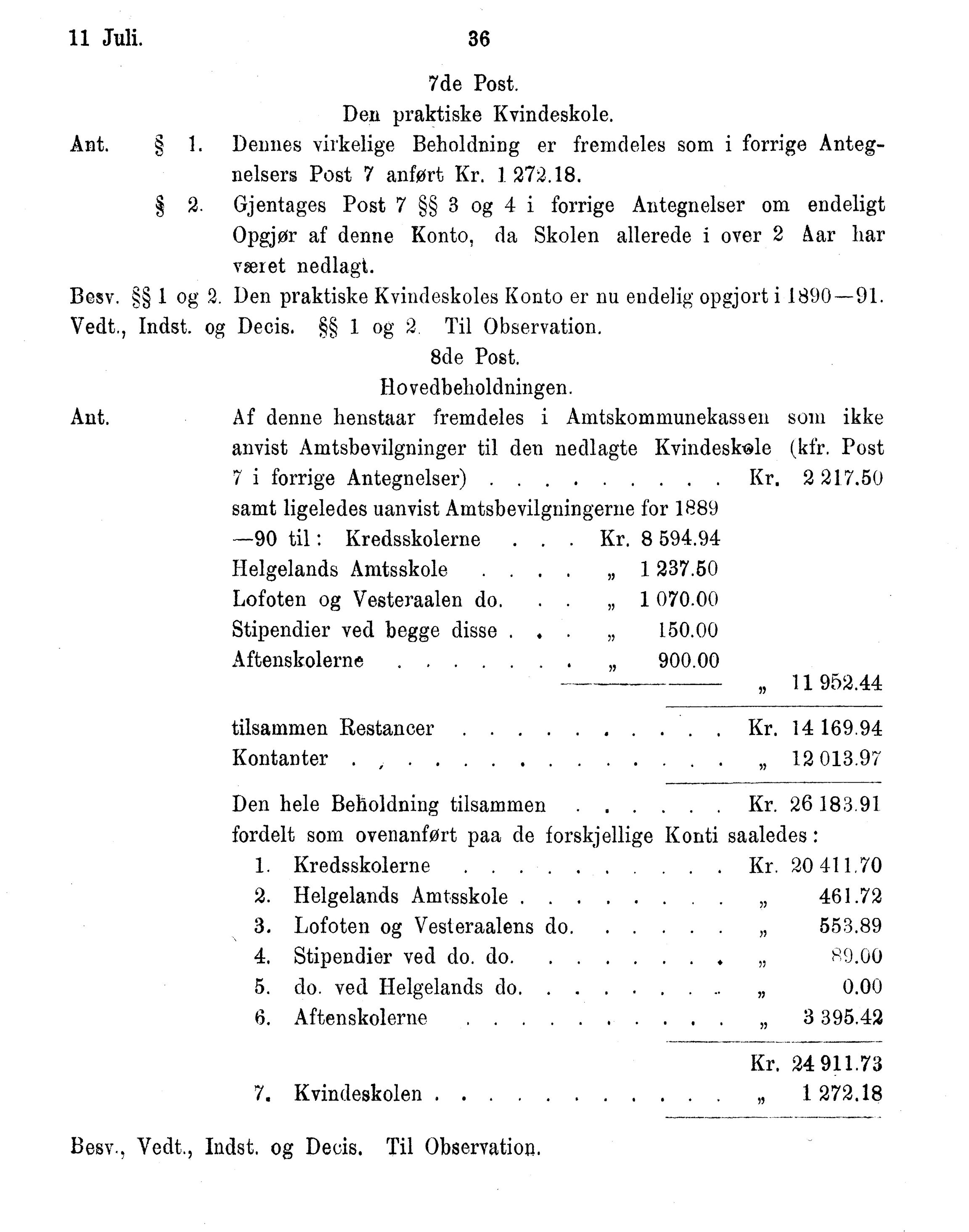 Nordland Fylkeskommune. Fylkestinget, AIN/NFK-17/176/A/Ac/L0016: Fylkestingsforhandlinger 1891-1893, 1891-1893