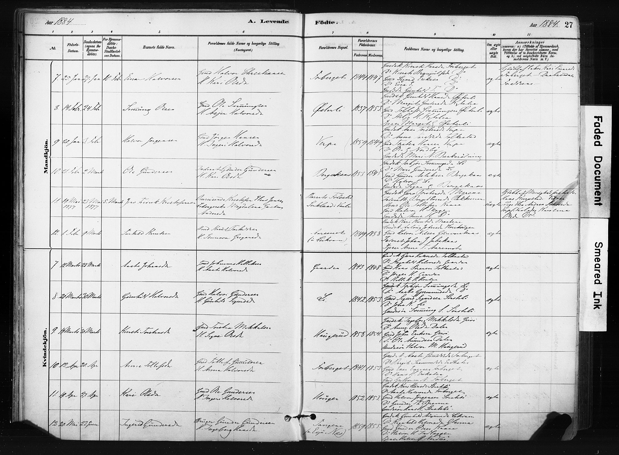 Bø kirkebøker, SAKO/A-257/F/Fa/L0010: Parish register (official) no. 10, 1880-1892, p. 27