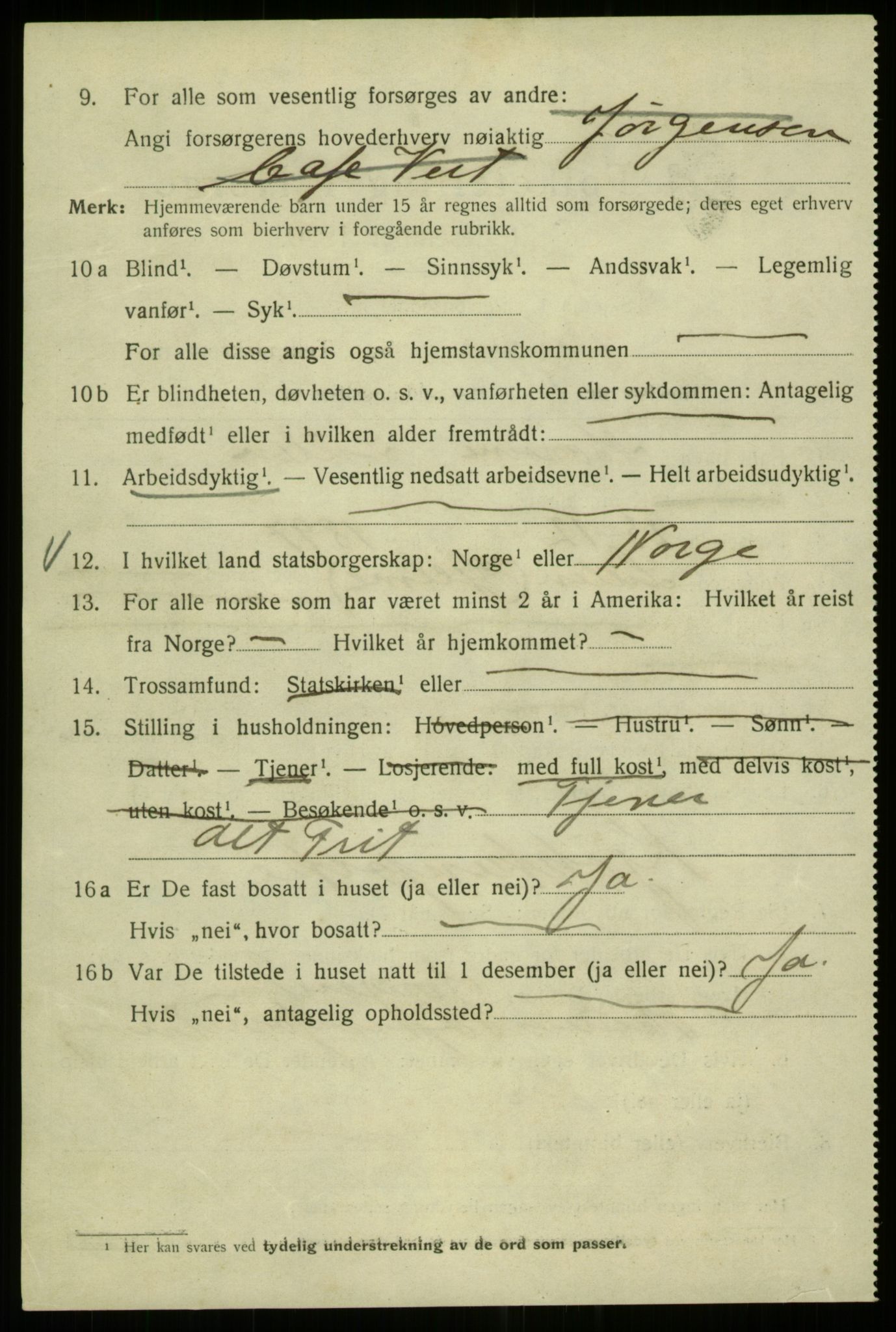 SAB, 1920 census for Bergen, 1920, p. 109221