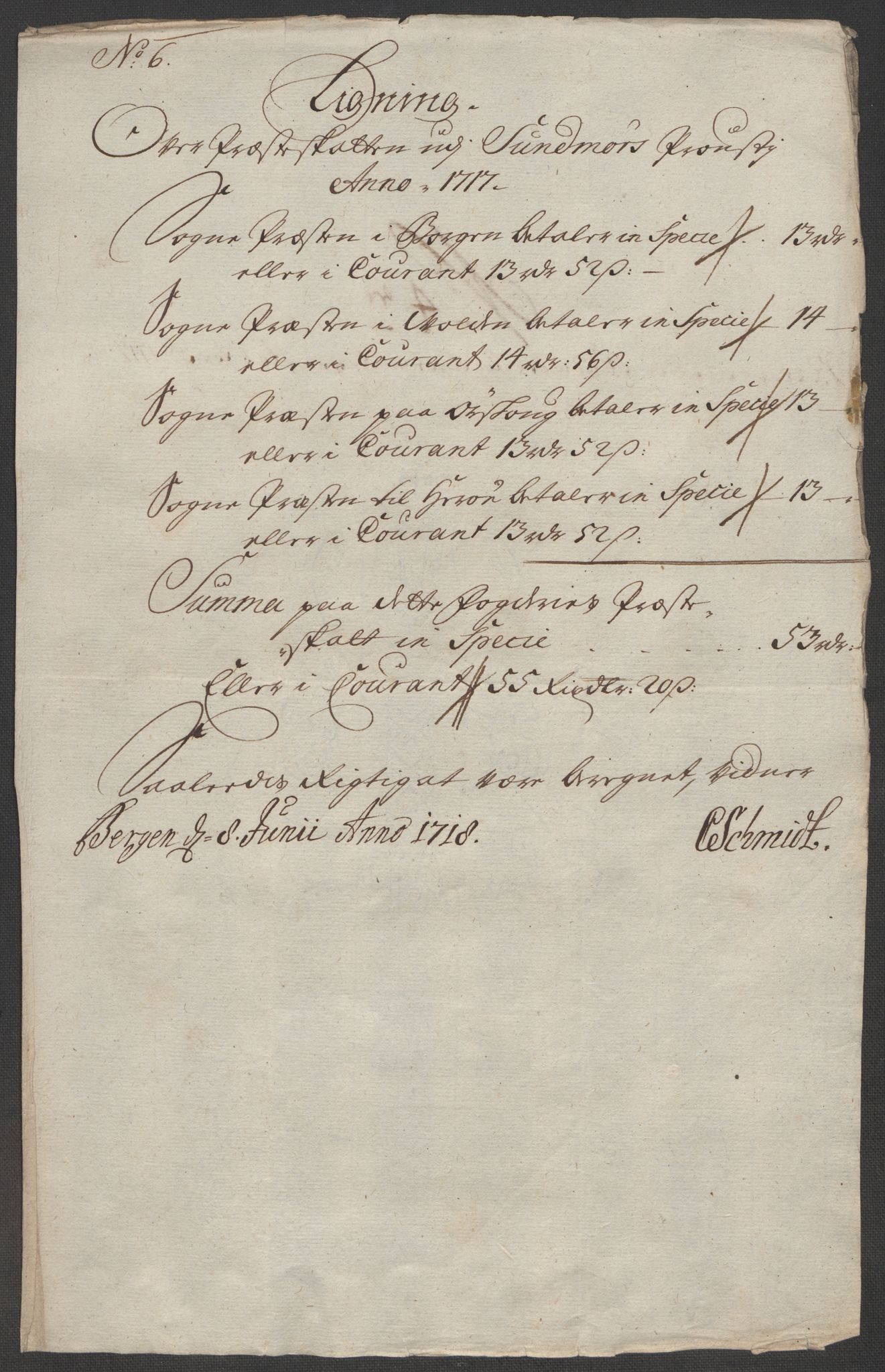 Rentekammeret inntil 1814, Reviderte regnskaper, Fogderegnskap, RA/EA-4092/R54/L3569: Fogderegnskap Sunnmøre, 1717, p. 66