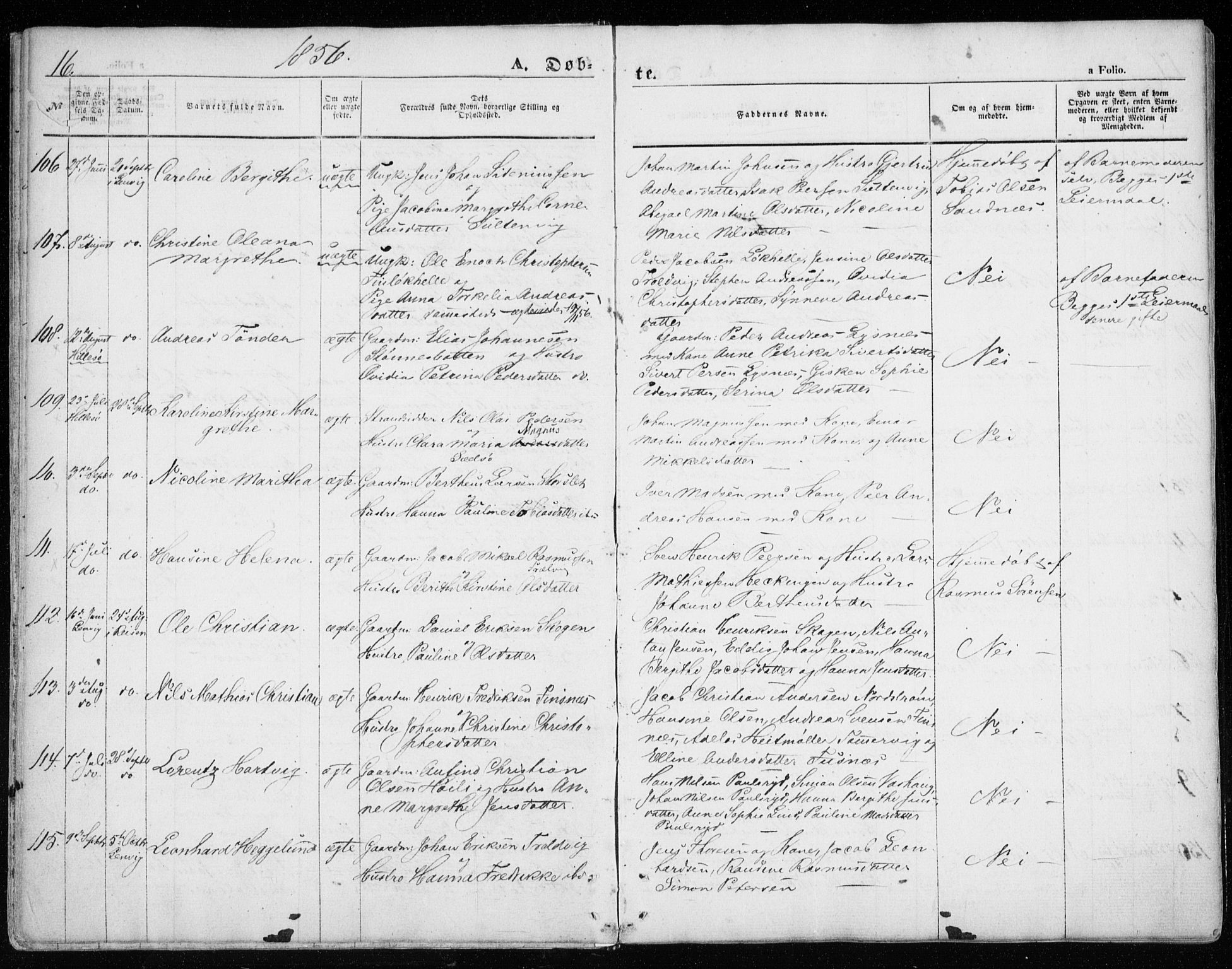 Lenvik sokneprestembete, SATØ/S-1310/H/Ha/Haa/L0007kirke: Parish register (official) no. 7, 1855-1865, p. 16
