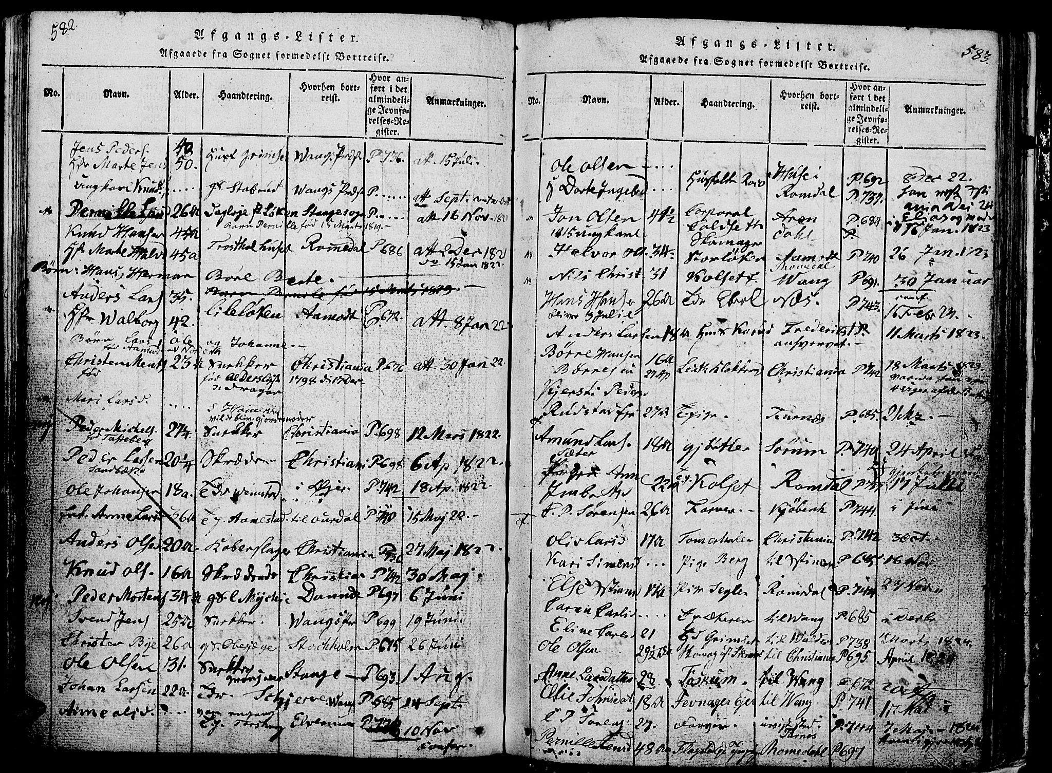 Løten prestekontor, AV/SAH-PREST-022/L/La/L0001: Parish register (copy) no. 1, 1812-1832, p. 582-583