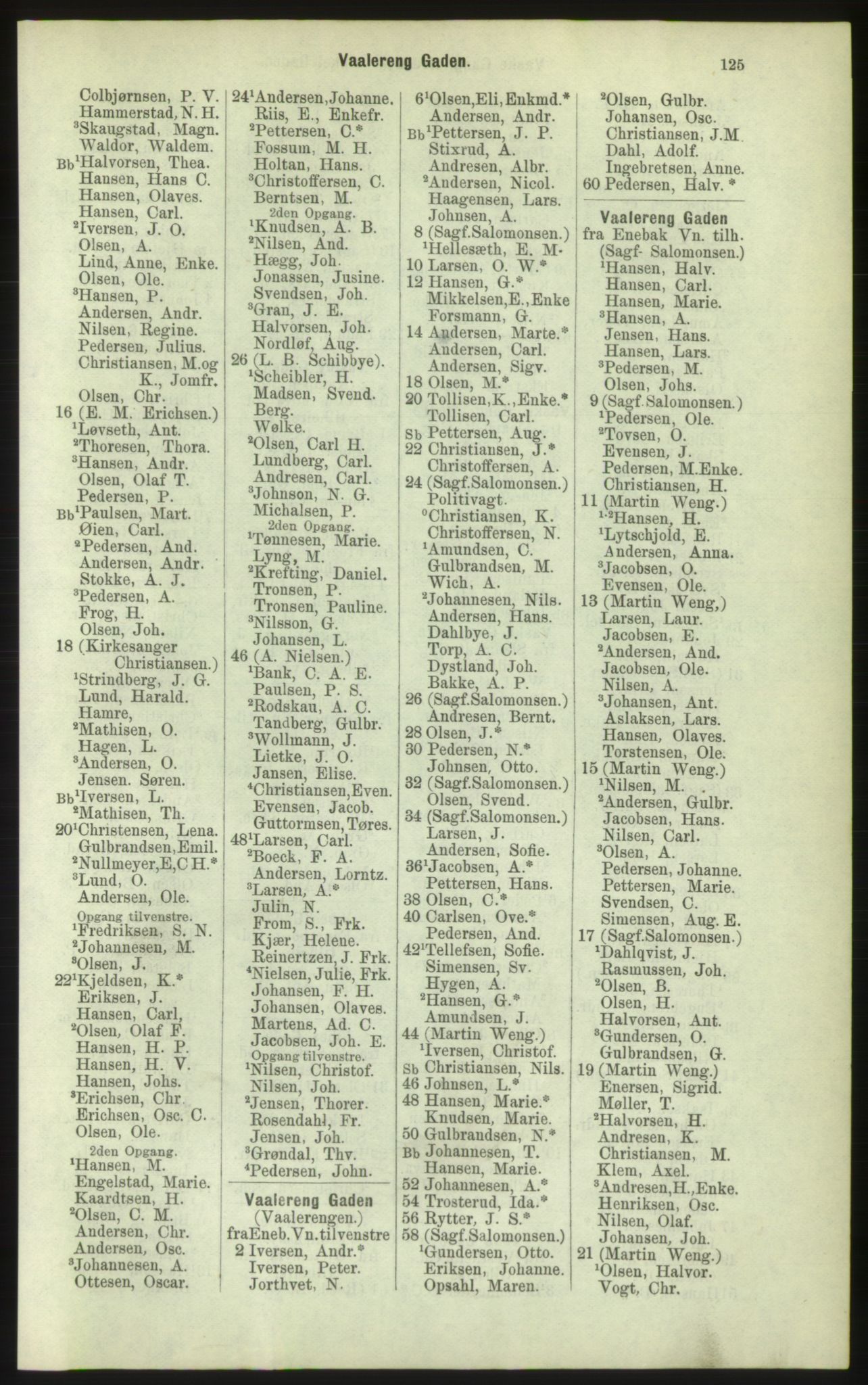Kristiania/Oslo adressebok, PUBL/-, 1884, p. 125