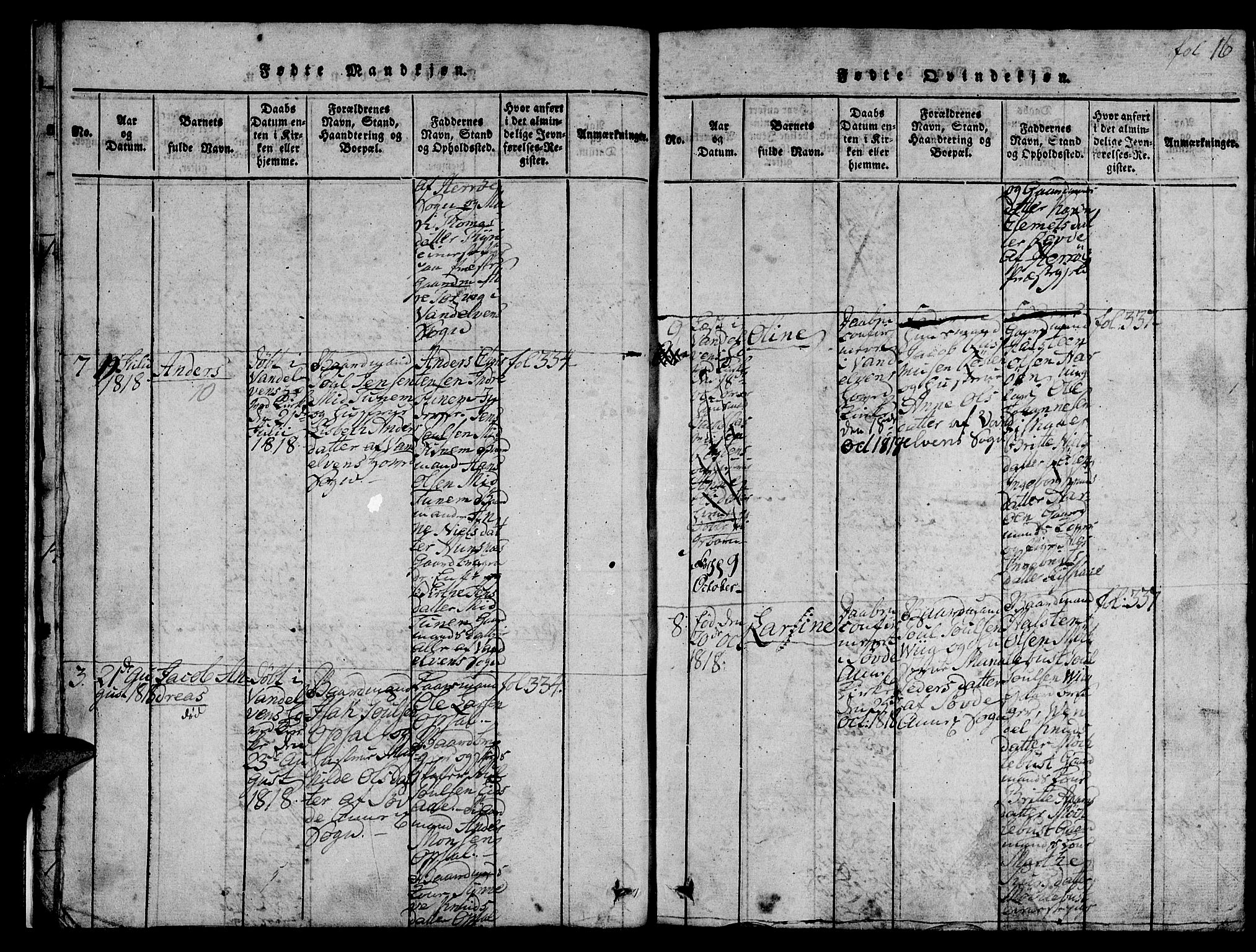 Ministerialprotokoller, klokkerbøker og fødselsregistre - Møre og Romsdal, AV/SAT-A-1454/501/L0004: Parish register (official) no. 501A04, 1816-1831, p. 16