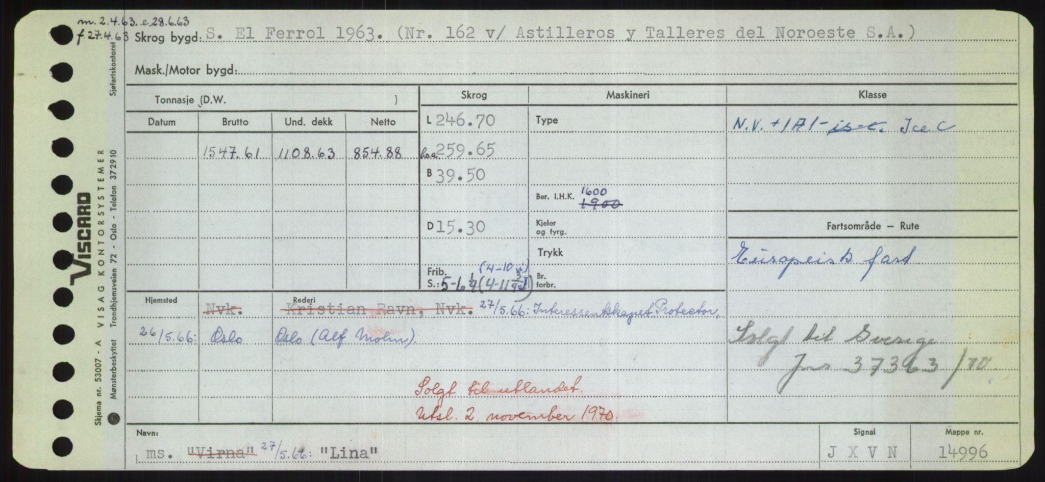 Sjøfartsdirektoratet med forløpere, Skipsmålingen, RA/S-1627/H/Hd/L0023: Fartøy, Lia-Løv, p. 95