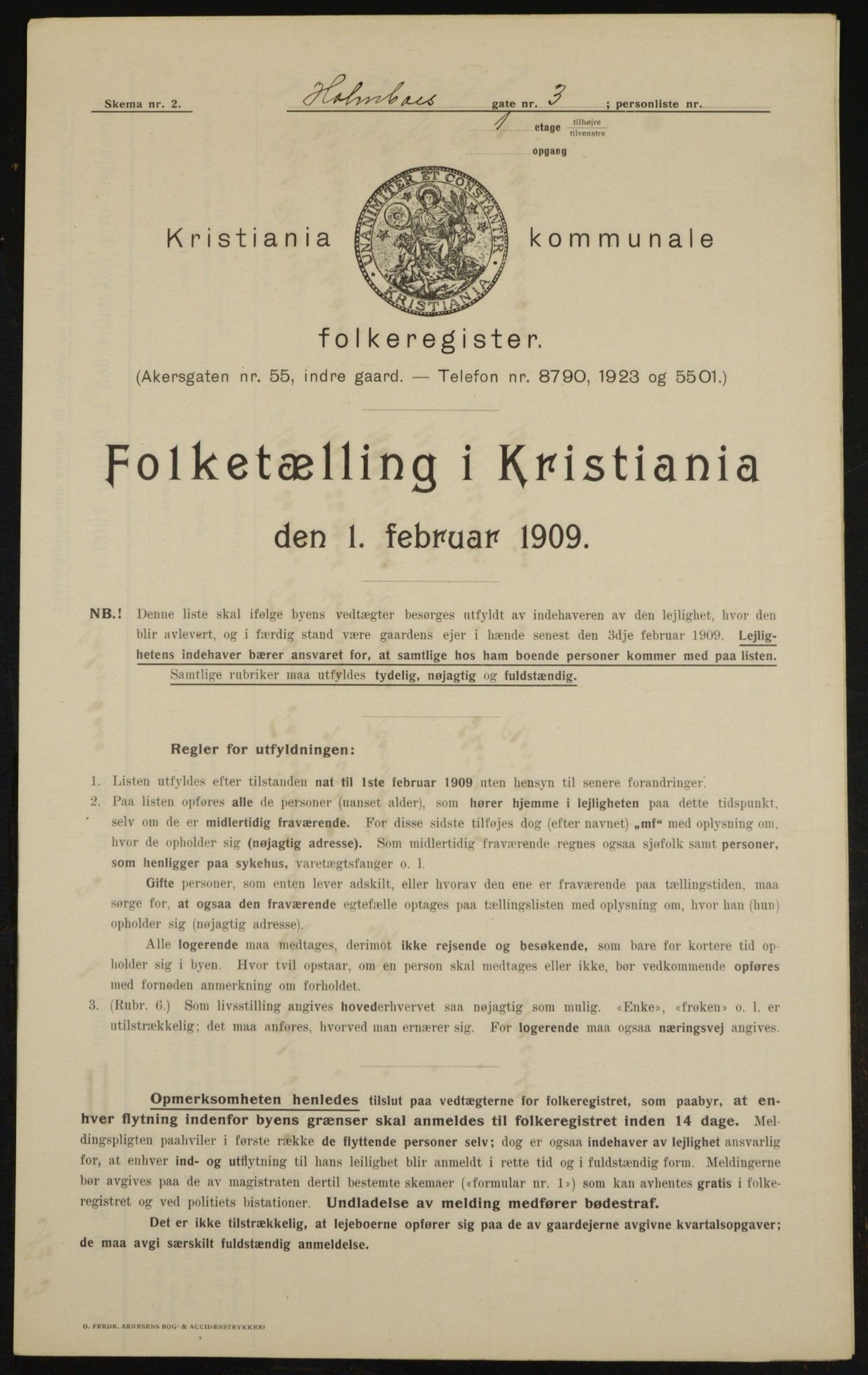 OBA, Municipal Census 1909 for Kristiania, 1909, p. 36976